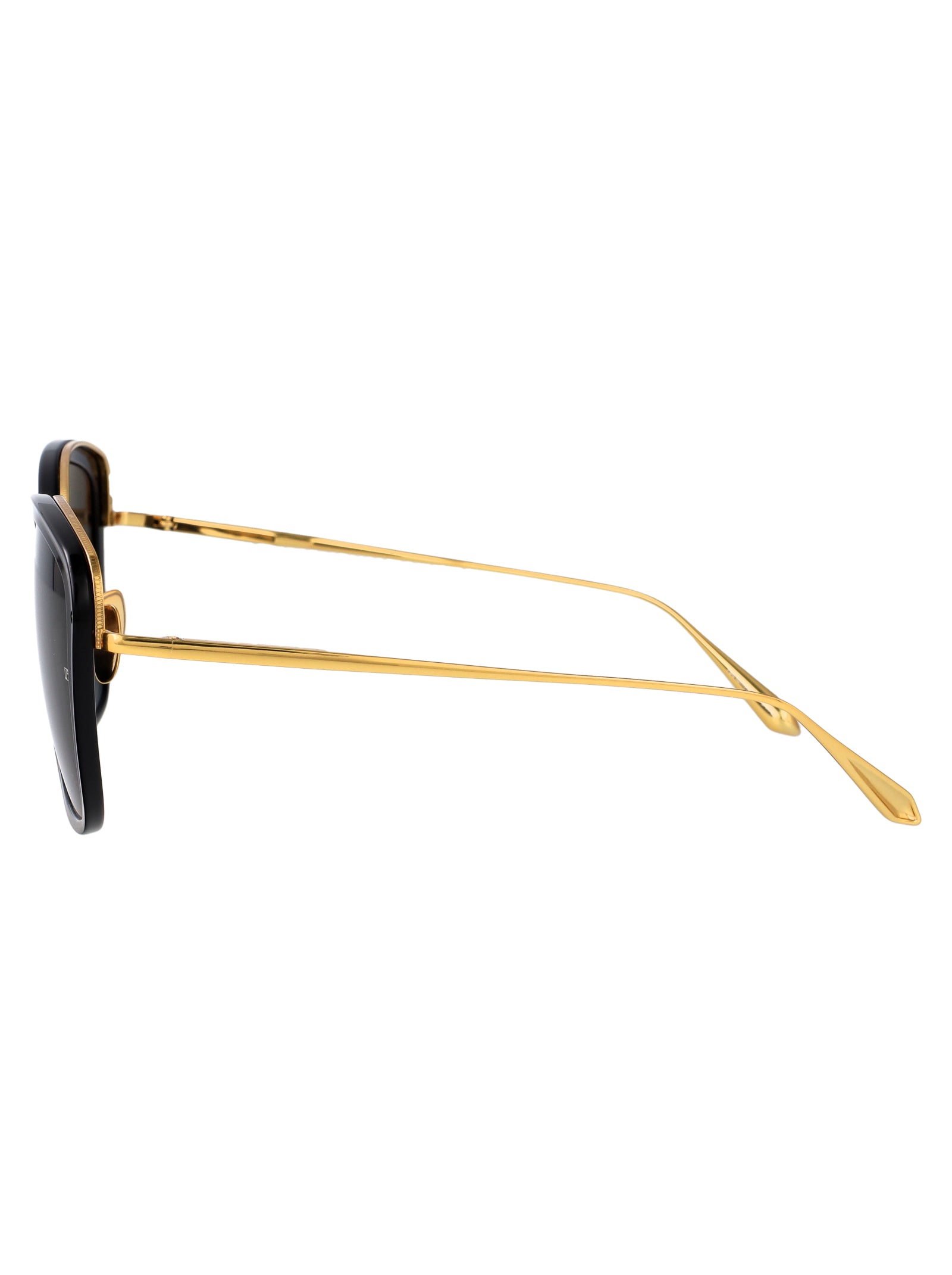 LINDA FARROW Stylish Acetate and Metal Sunglasses