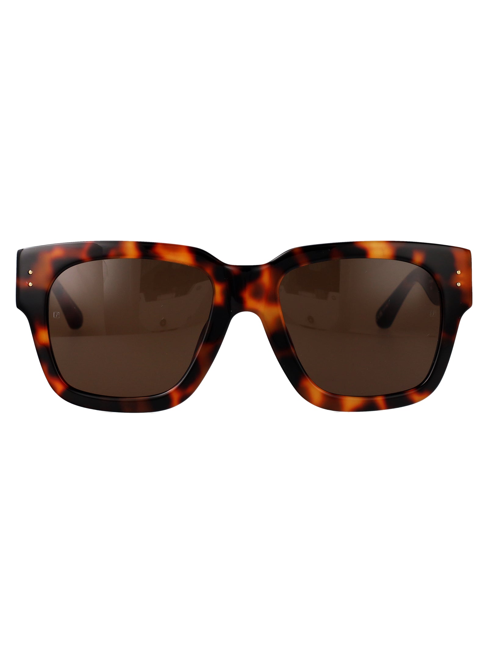 LINDA FARROW Unisex Acetate and Metal Sunglasses - T-Shell Style