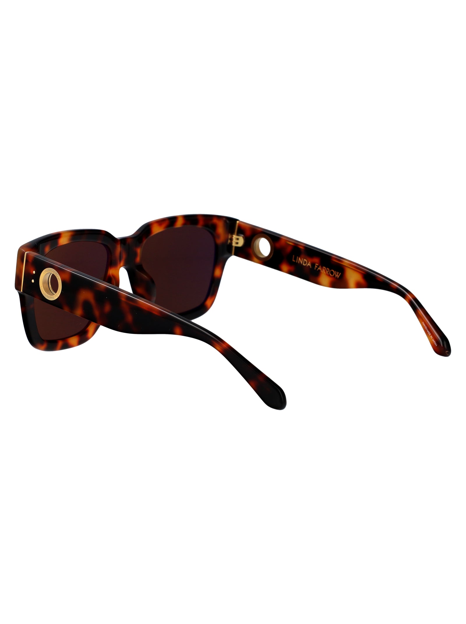 LINDA FARROW Unisex Acetate and Metal Sunglasses - T-Shell Style