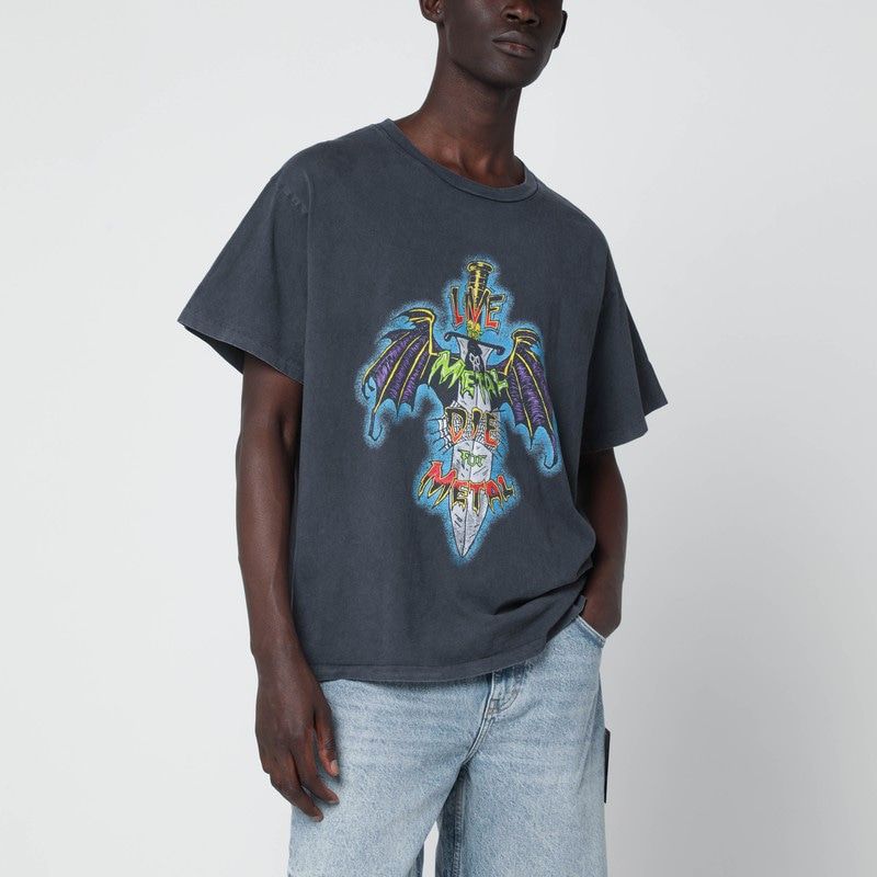 GALLERY DEPT. Vintage Effect Live for Metal T-Shirt - Relaxed Fit