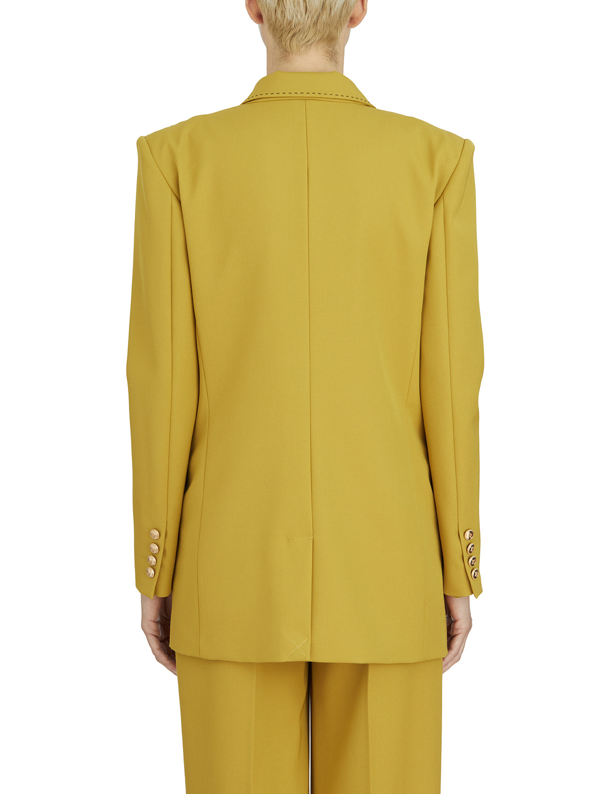 ELISABETTA FRANCHI Cool Wool Jacket with Embellished Buttons - Size 40