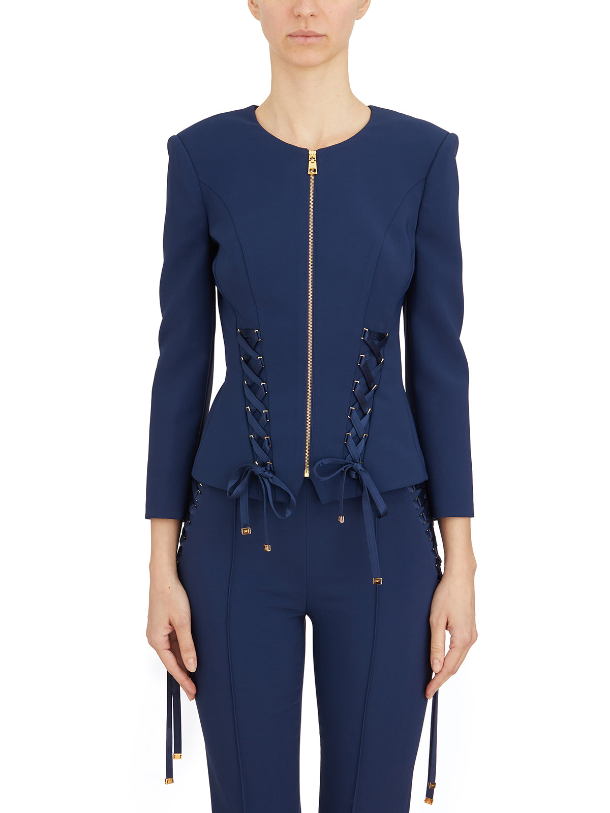 ELISABETTA FRANCHI Slim Jacket with Zip - Size 40