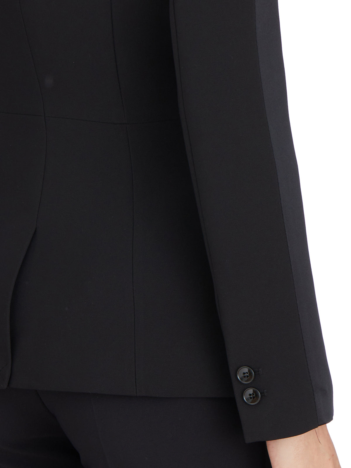 ELISABETTA FRANCHI Double-Breasted Jacket with Satin Details - Size 40