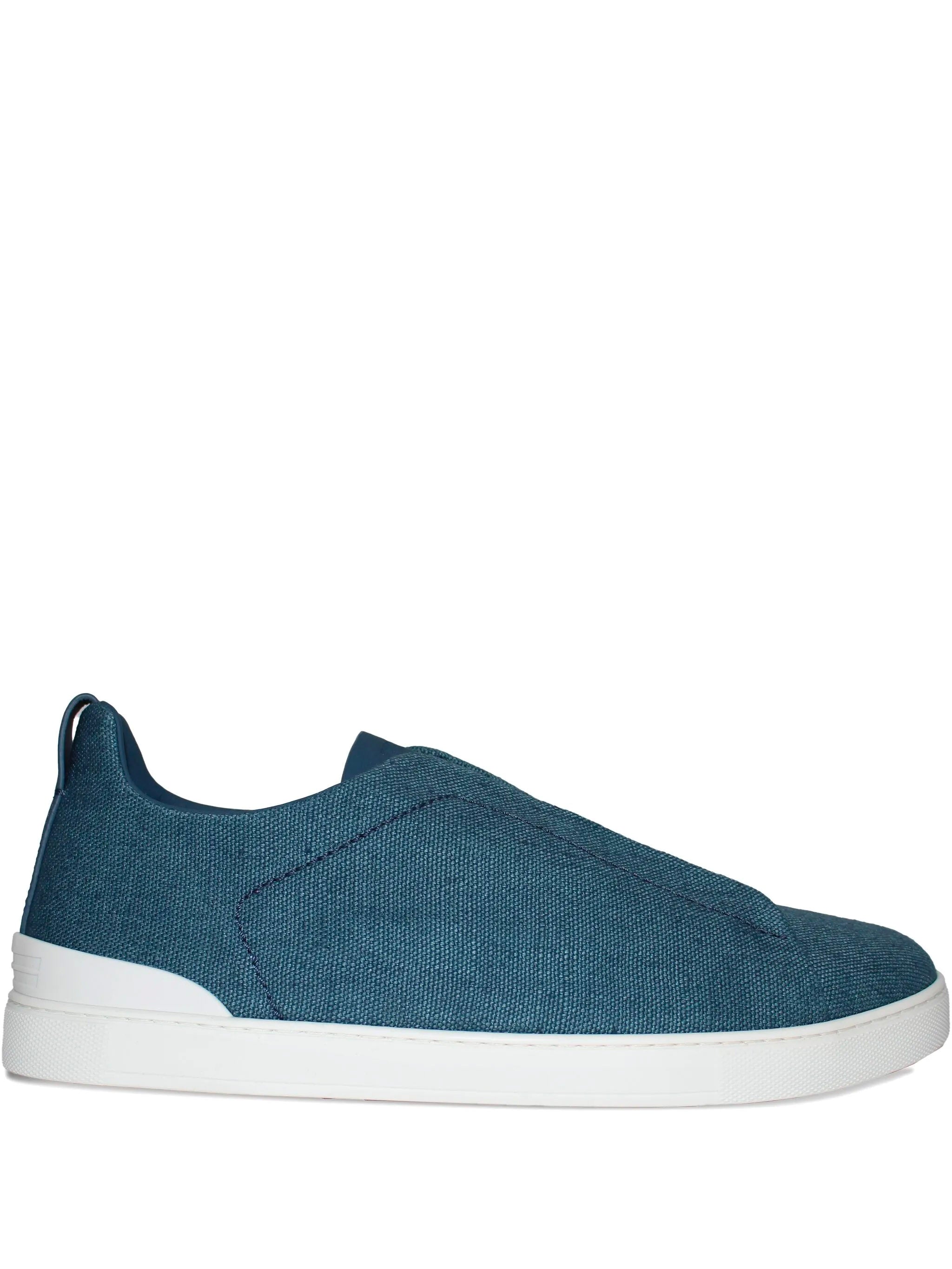 ZEGNA Triple Stitch™ Sneaker in Cotton Linen and Leather