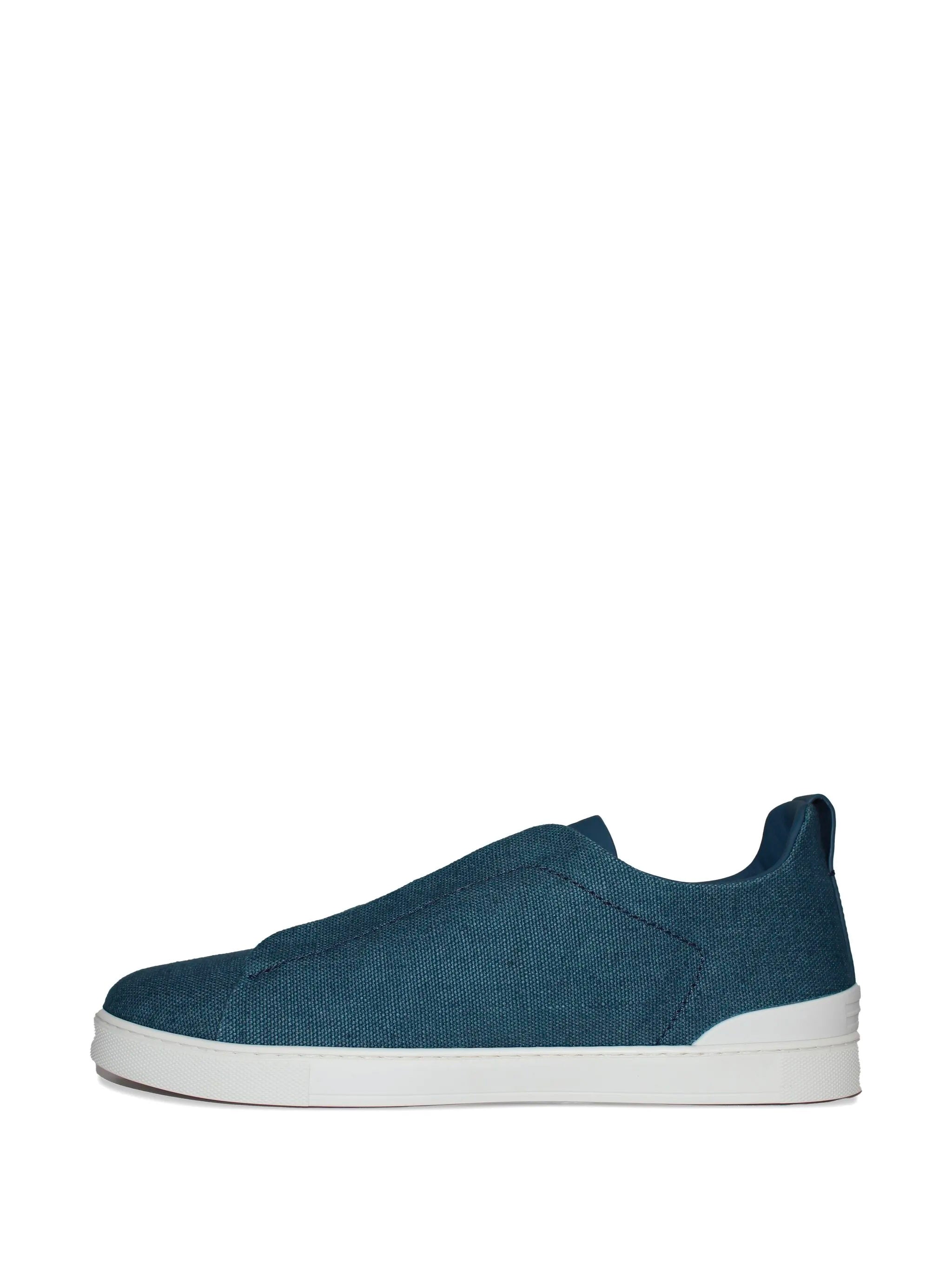 ZEGNA Triple Stitch™ Sneaker in Cotton Linen and Leather