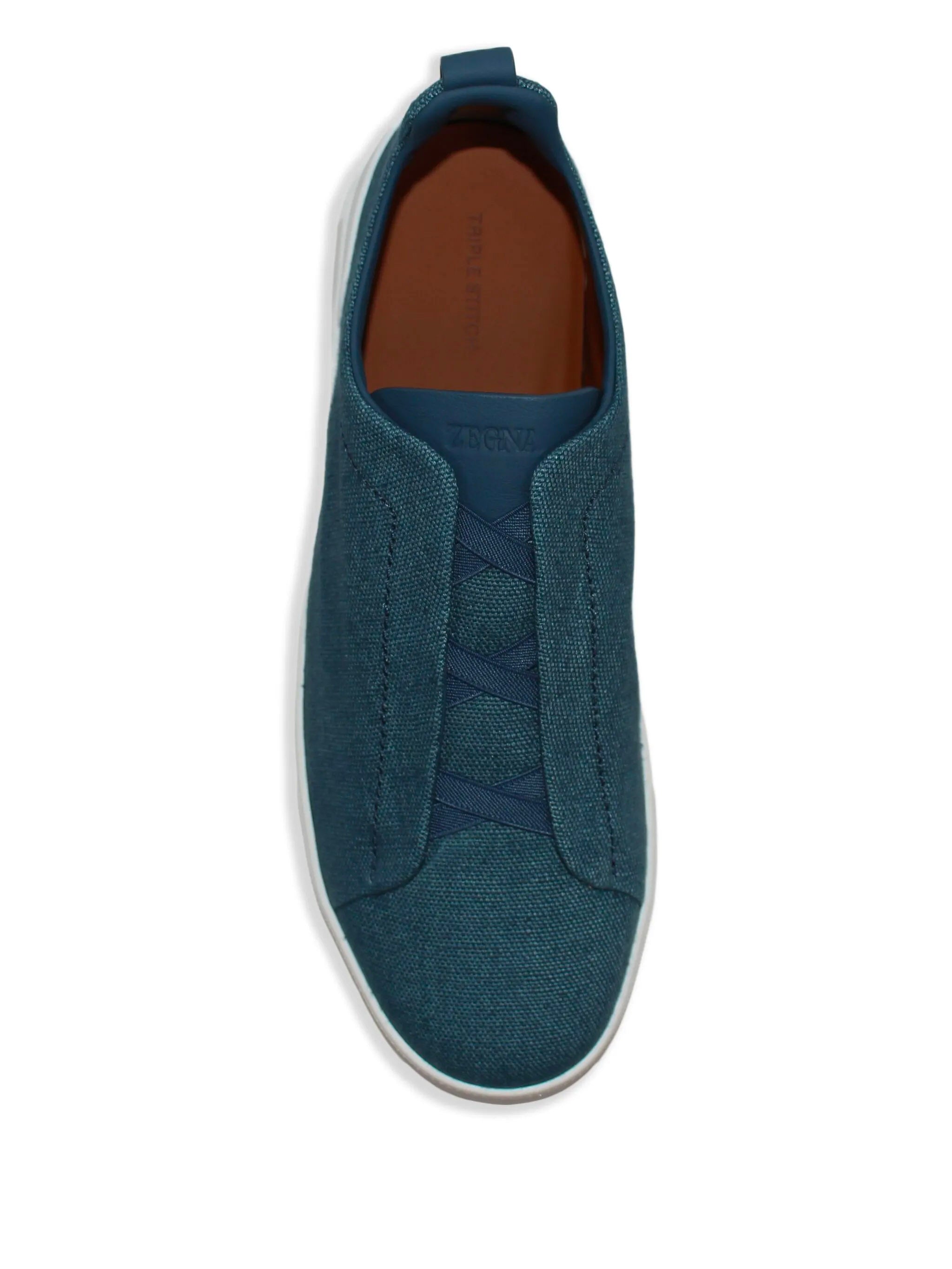 ZEGNA Triple Stitch™ Sneaker in Cotton Linen and Leather