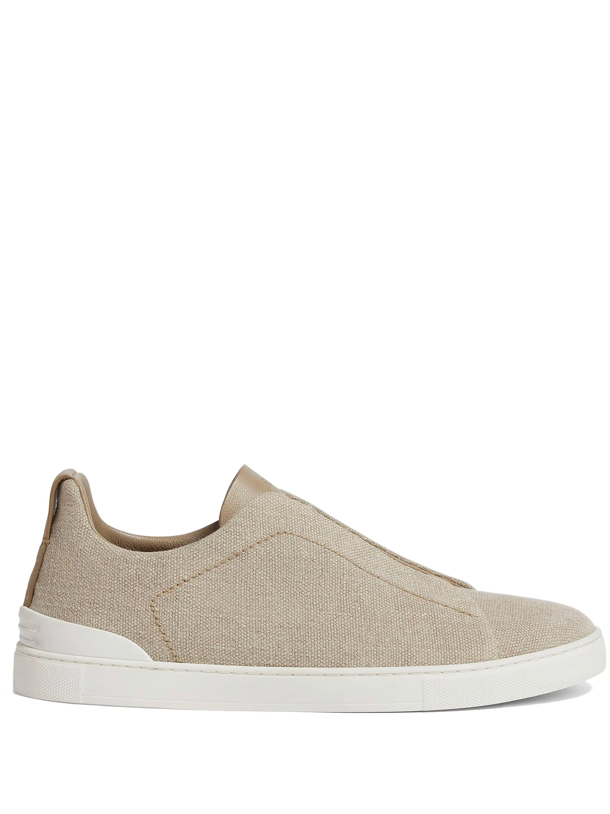 ZEGNA Triple Stitch™ Sneaker in Cotton Linen and Leather