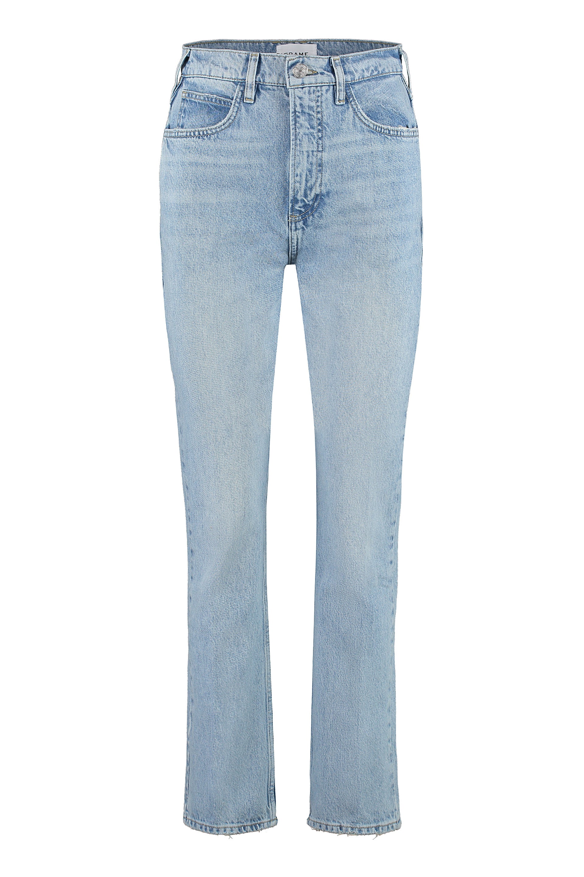 FRAME Distressed 5-Pocket Straight-Leg Jeans for Women