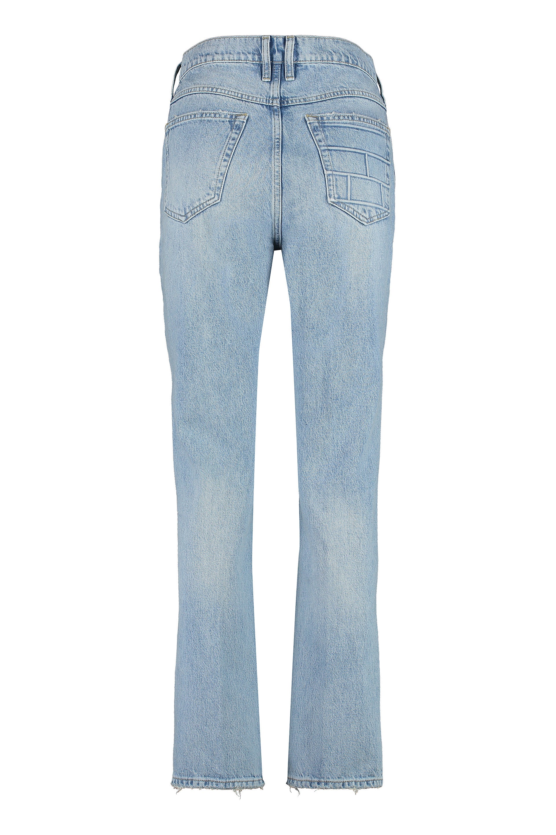 FRAME Distressed 5-Pocket Straight-Leg Jeans for Women