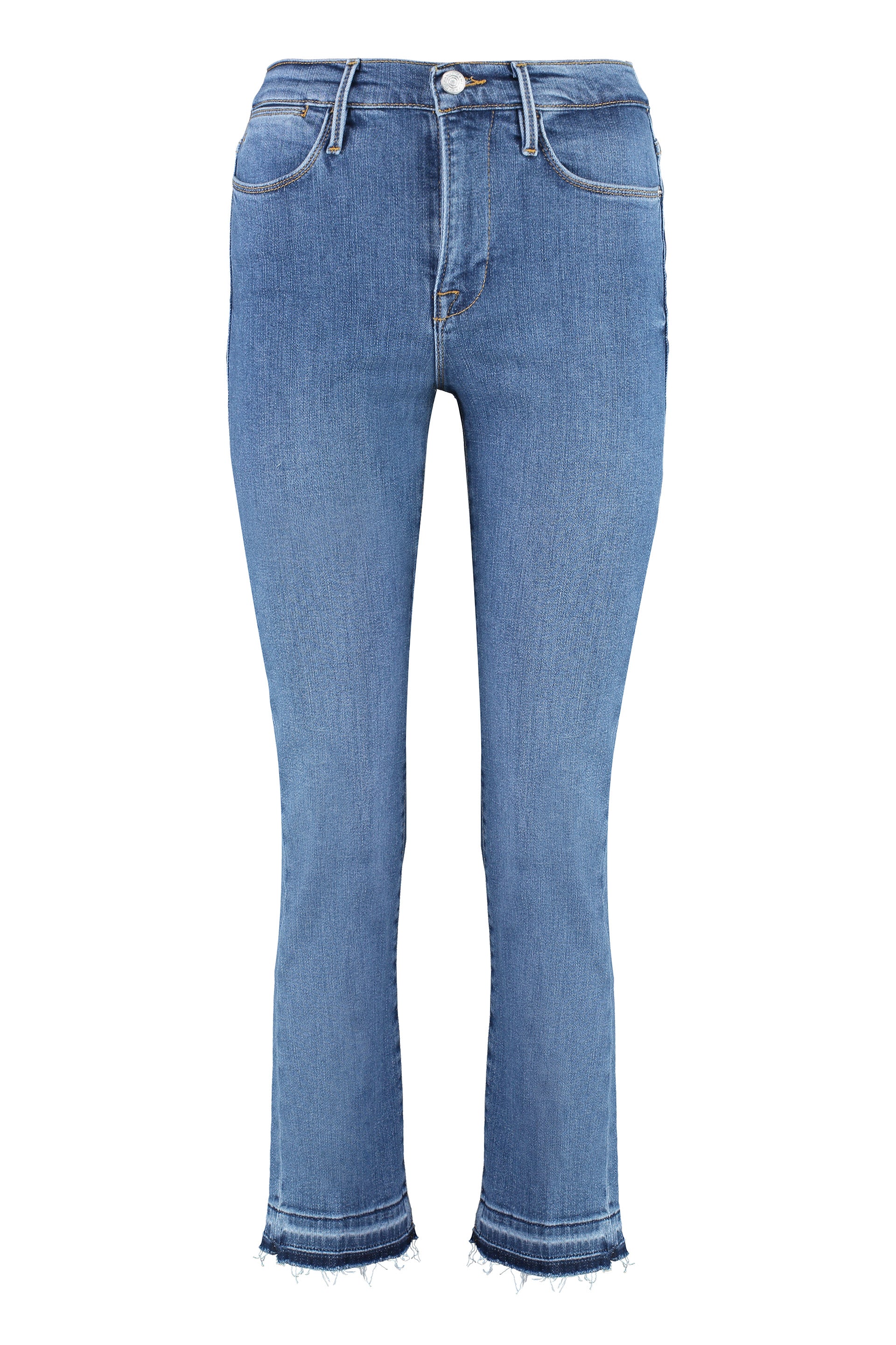 FRAME High Straight Jeans with Contrast Stitching