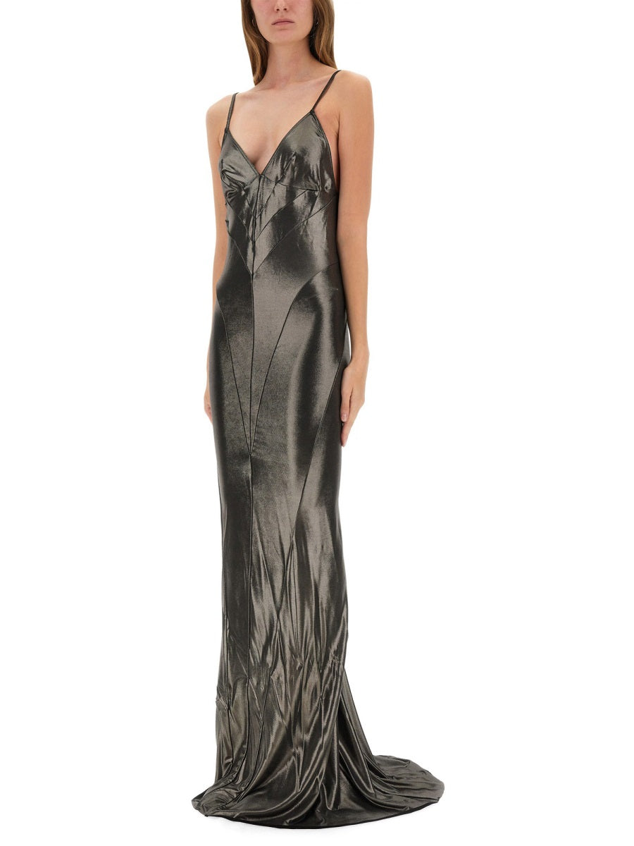 RICKOWENSLILIES Metallic Long Dress - Slim Fit - Size 40