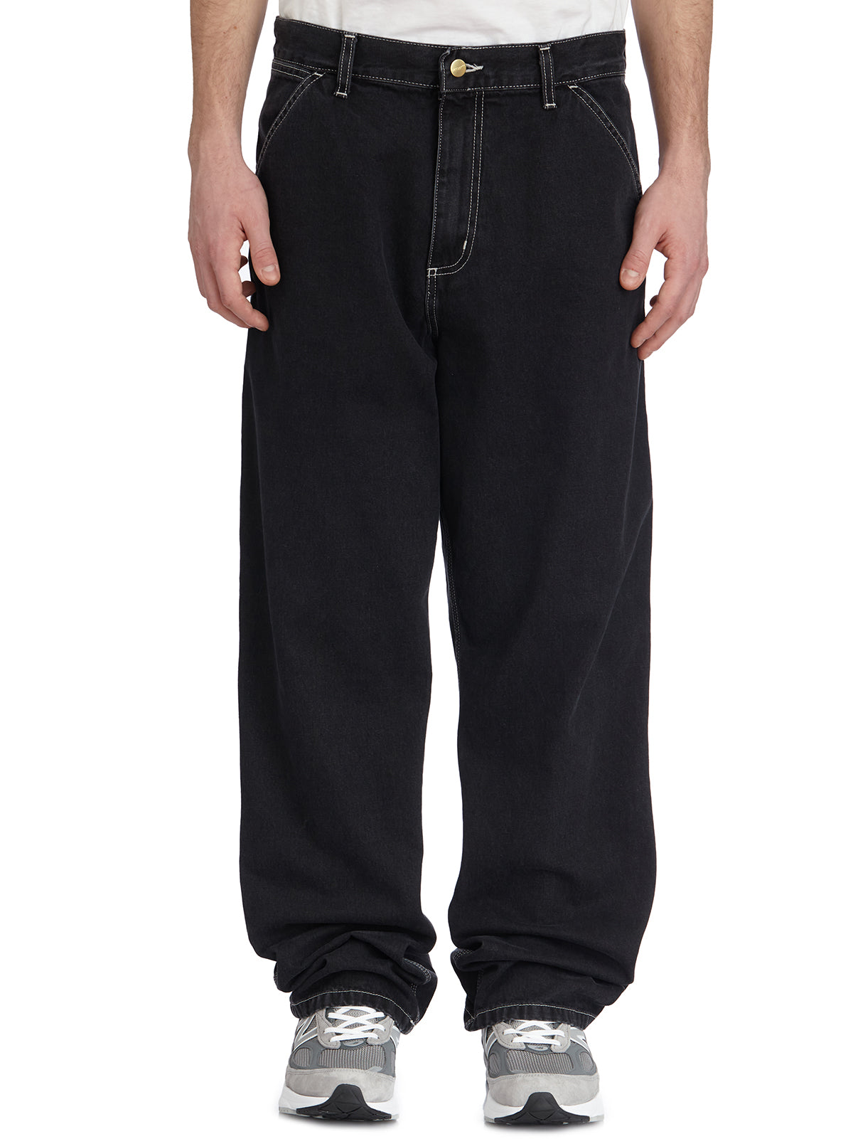 CARHARTT WIP Relaxed Straight Fit Single Knee Denim Trousers for Men