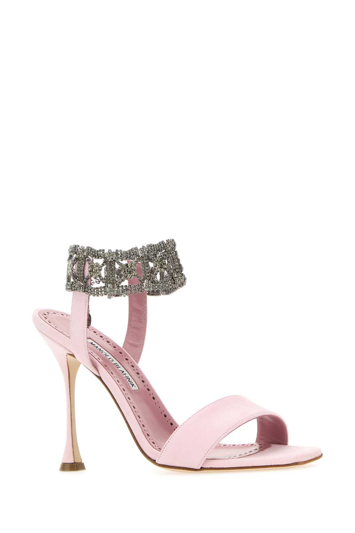 MANOLO BLAHNIK Pastel Suede Lierasan Sandals
