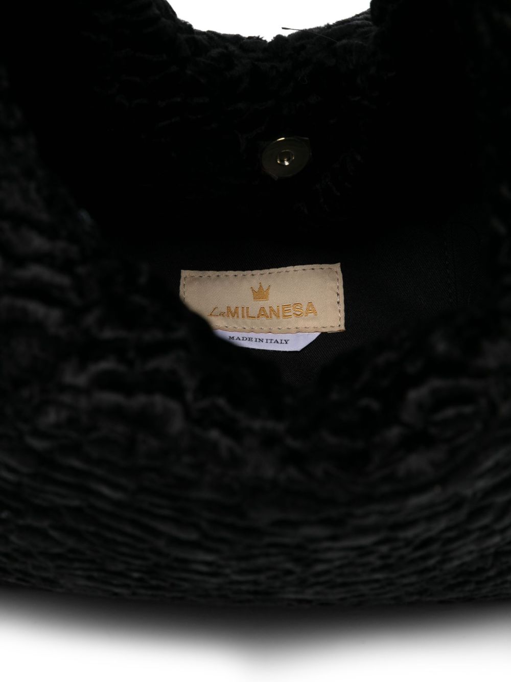 LA MILANESA Medium Textured Triangular Shoulder Handbag