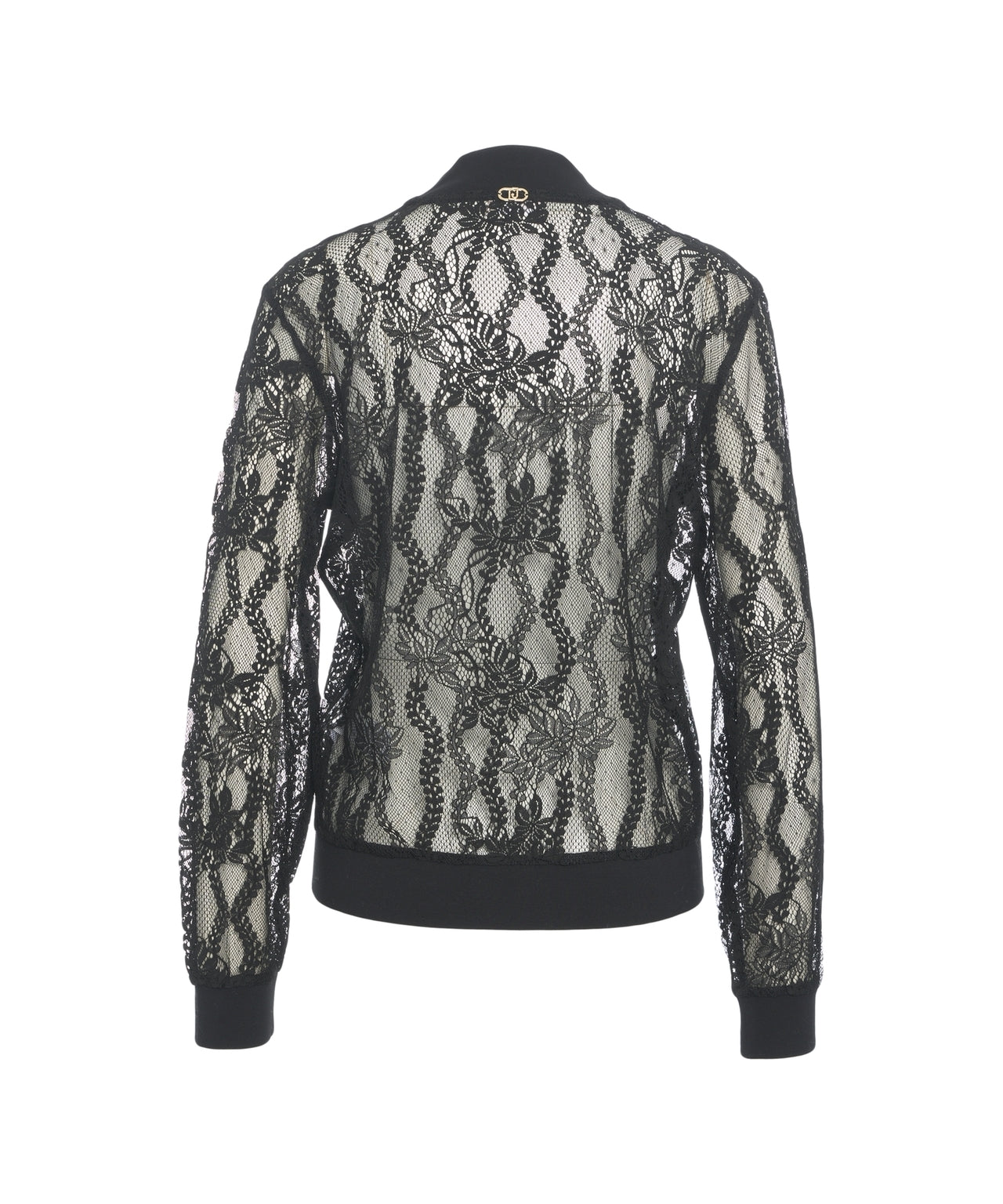LIU JO Women's Bomber Jacket with Floral Lace Design