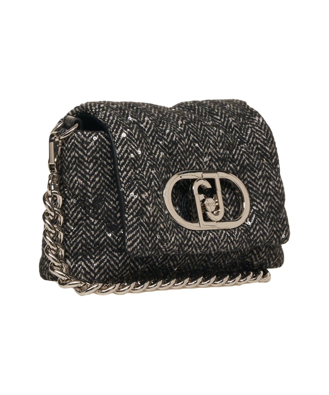 LIU JO Mini Quilted Crossbody Handbag with Sequin Detail