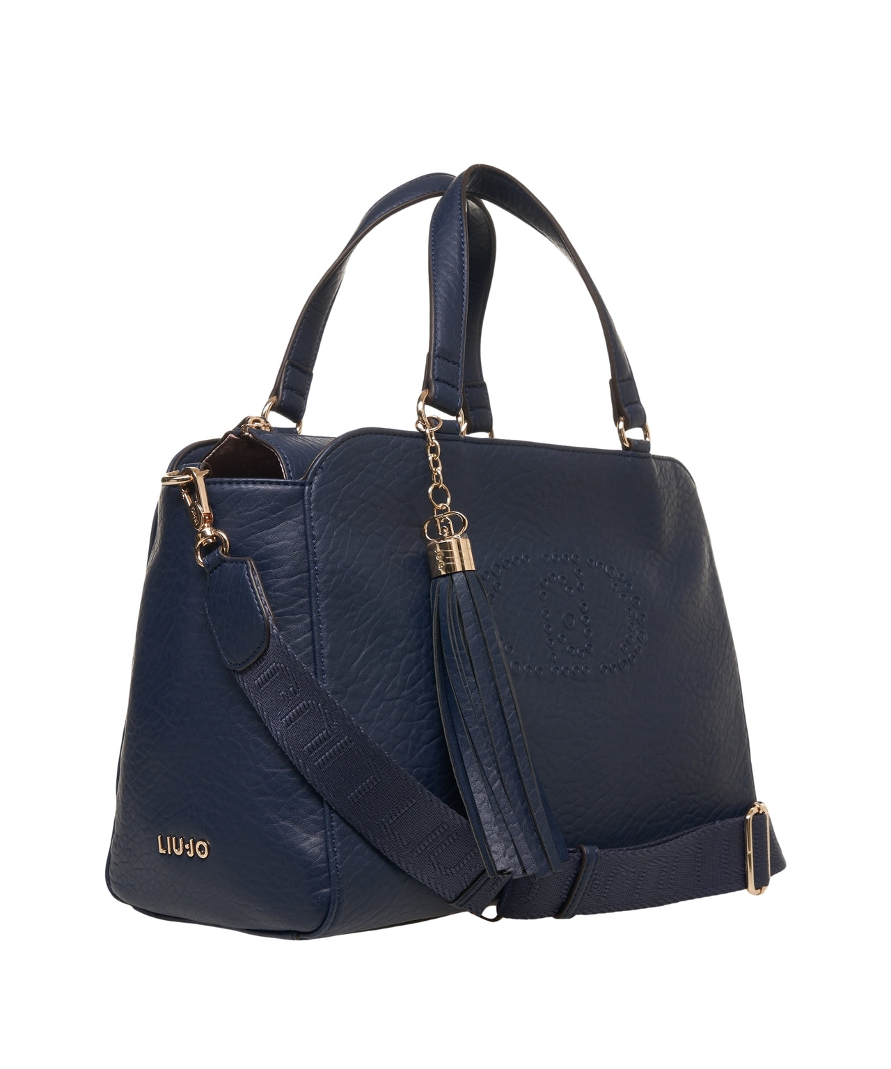 LIU JO Eco-Leather Handbag with Logo Print and Charm