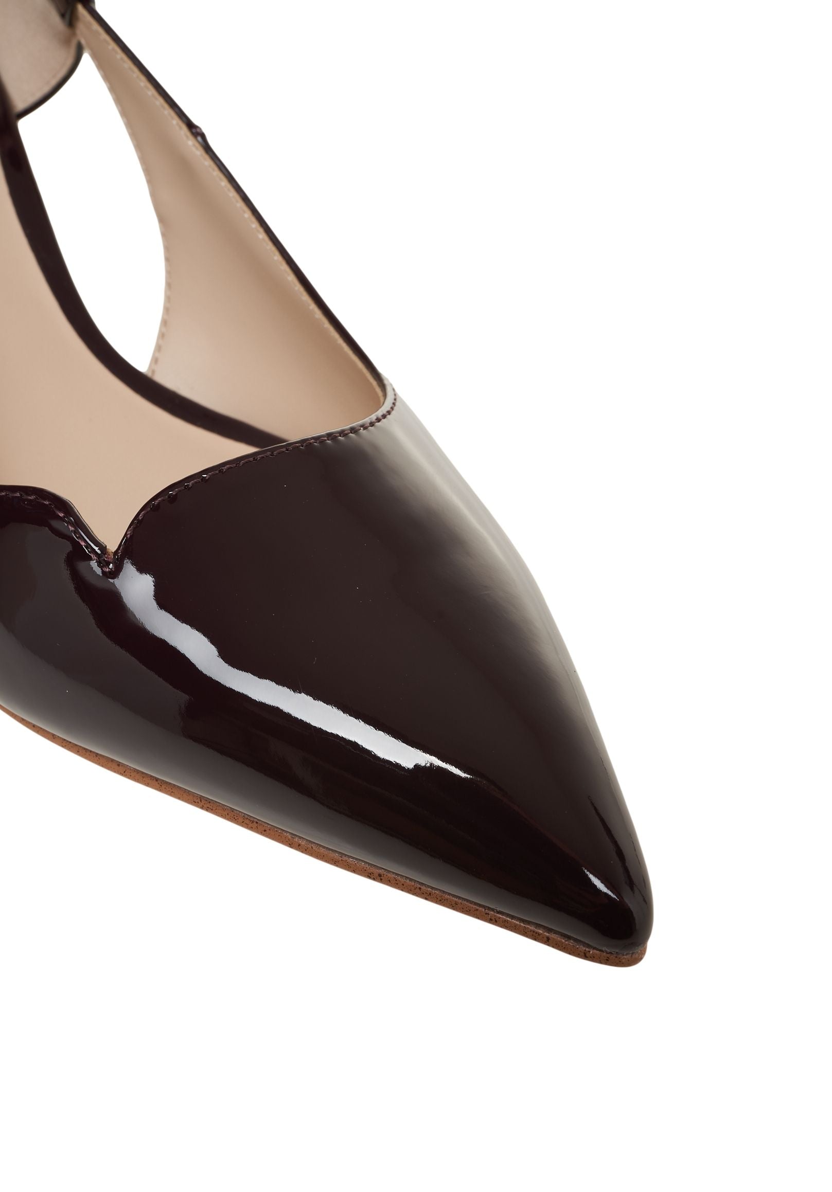 LIU JO Patent Leather Pumps with Ankle Strap and Kitten Heel