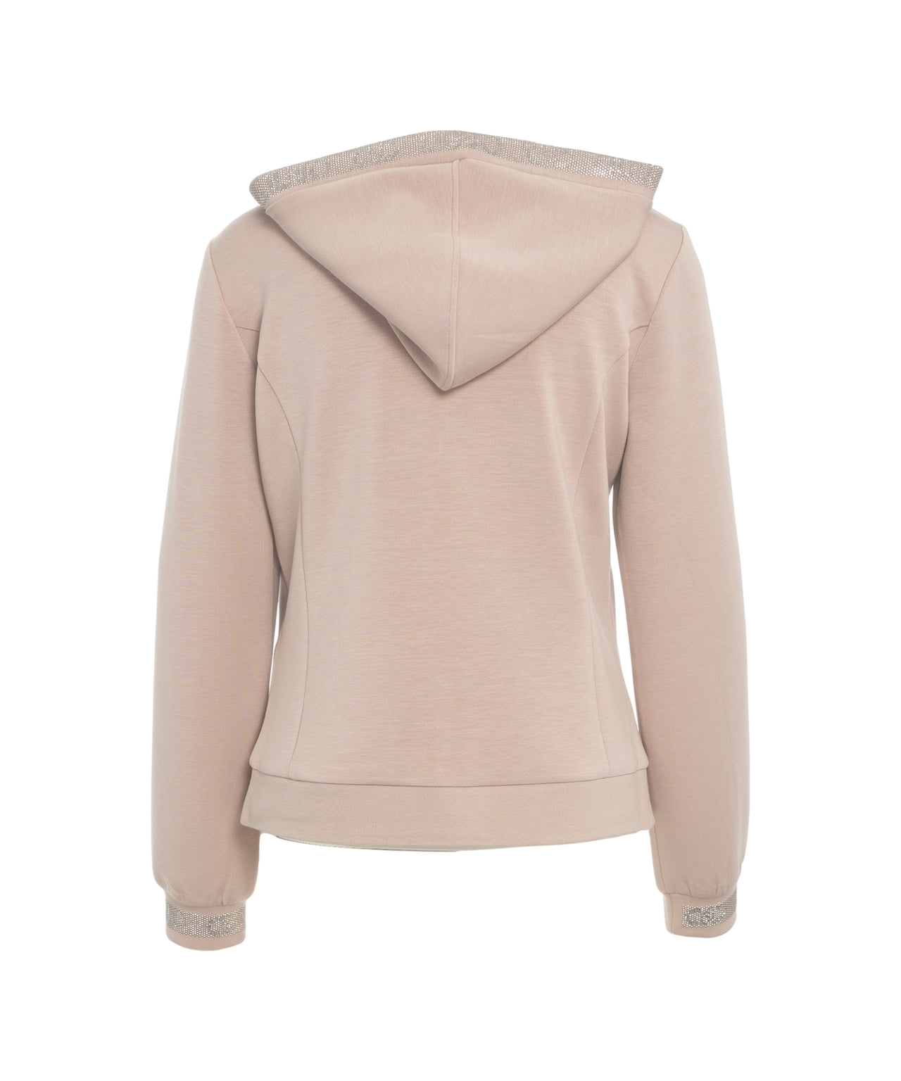 LIU JO Women's Zip-Up Hoodie with Hood and Rhinestones