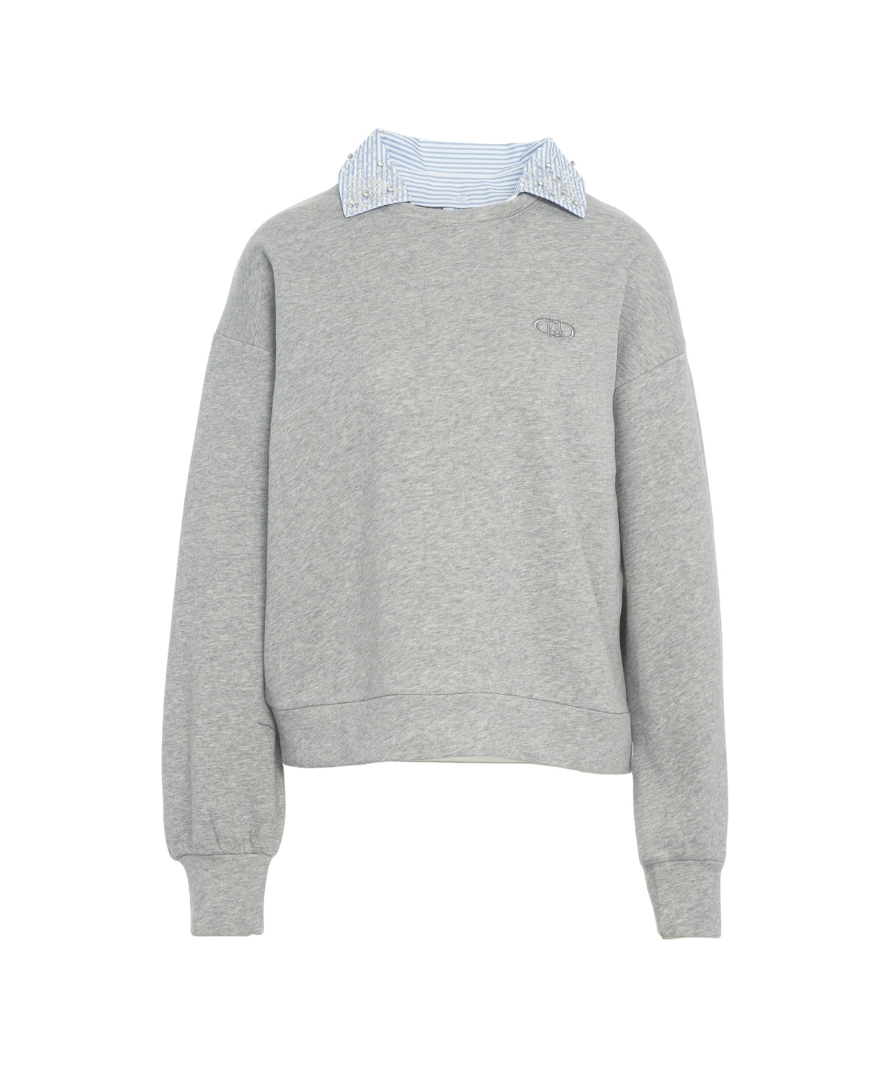 LIU JO Oversized Sweatshirt with Integrated Collar for Women