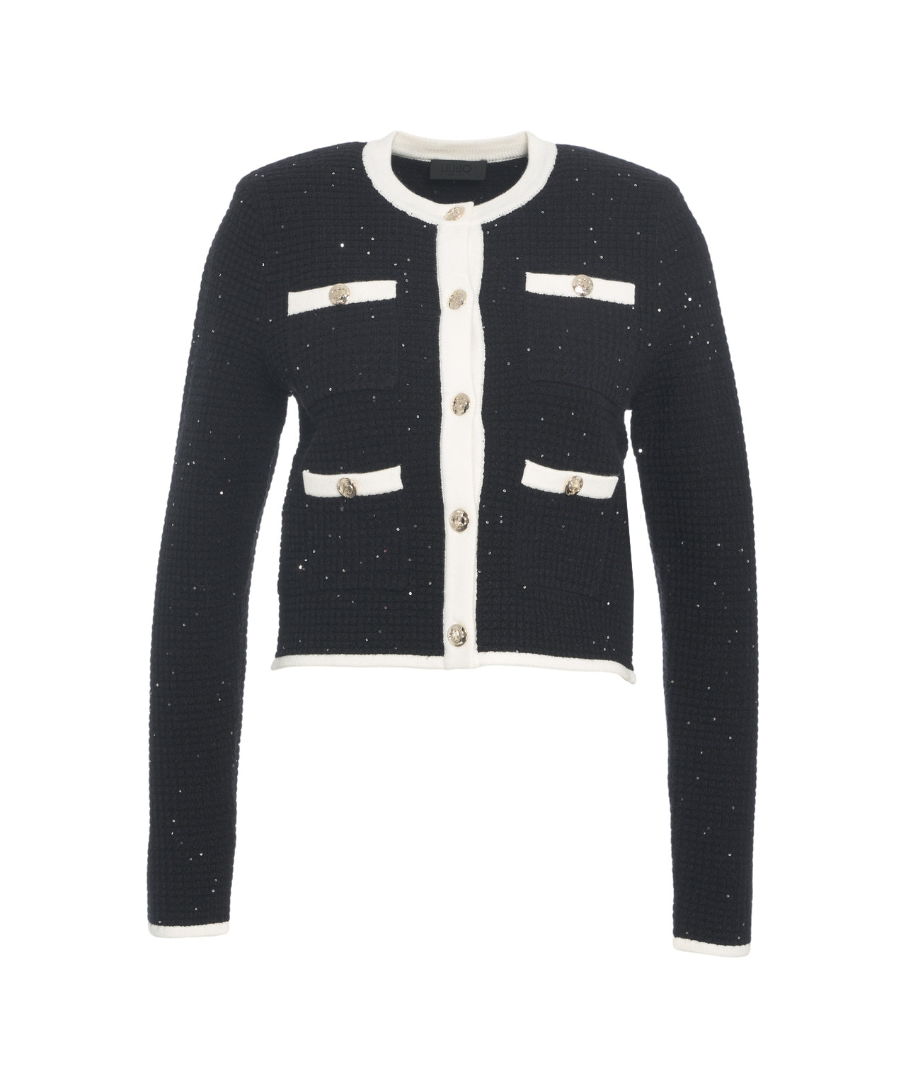 LIU JO Cropped Sparkling Tweed Blazer