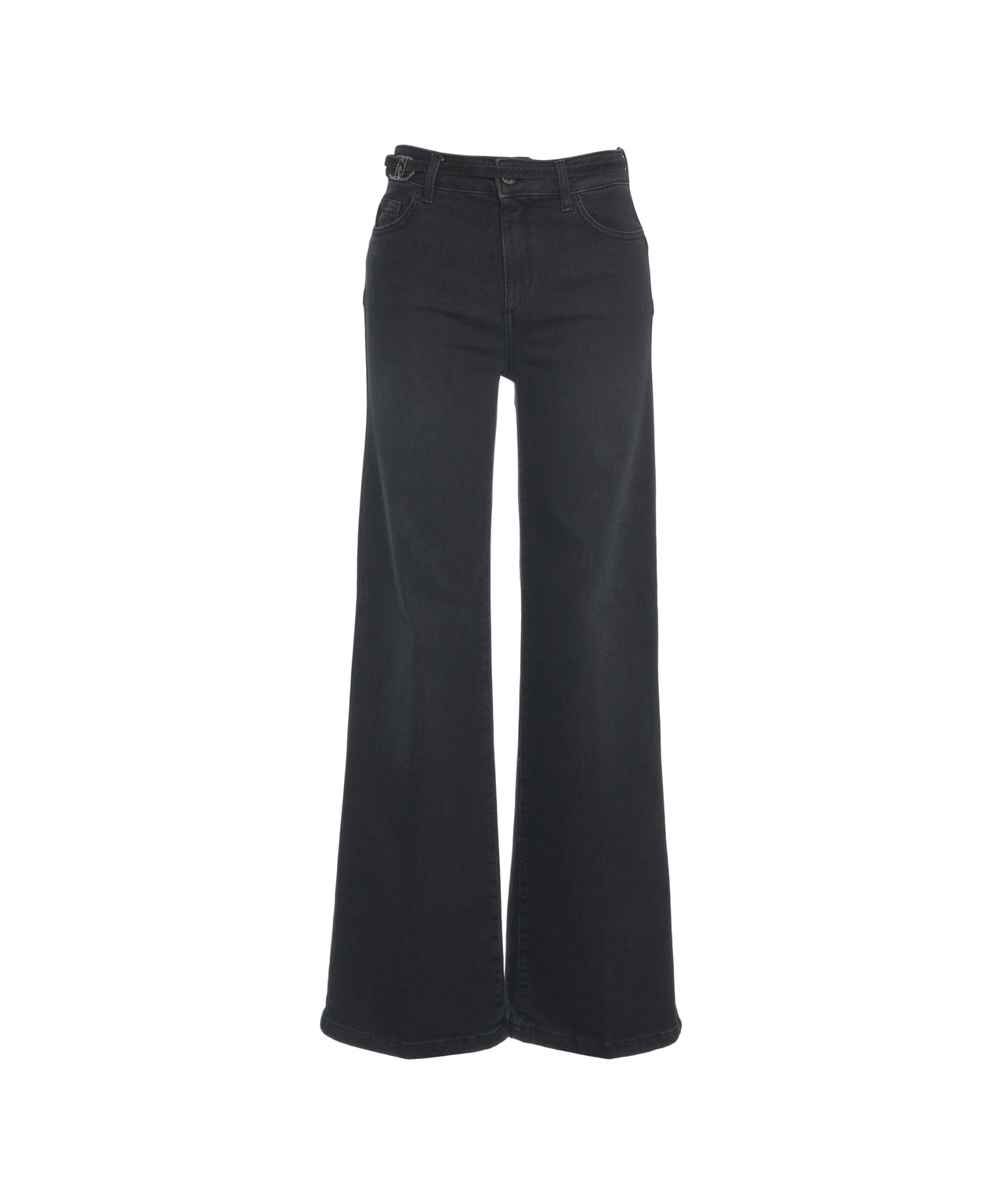 LIU JO High-Waisted Flared Jeans with Logo Belt - Women's