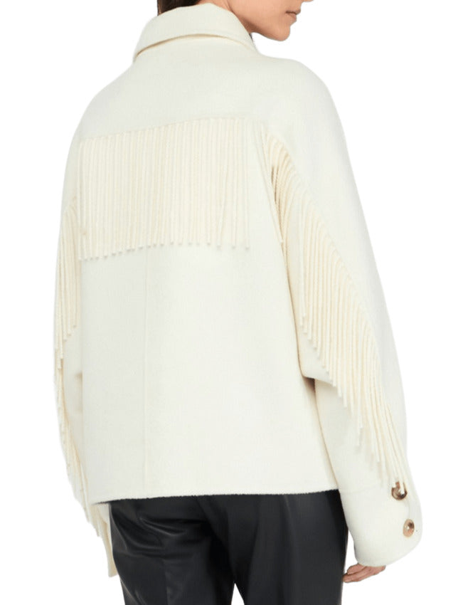 LIU JO Chic Fringed Jacket with Shirt Collar for Women