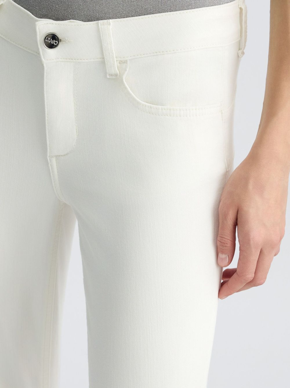 LIU JO Skinny Fit Trousers with Folded Hem for Women