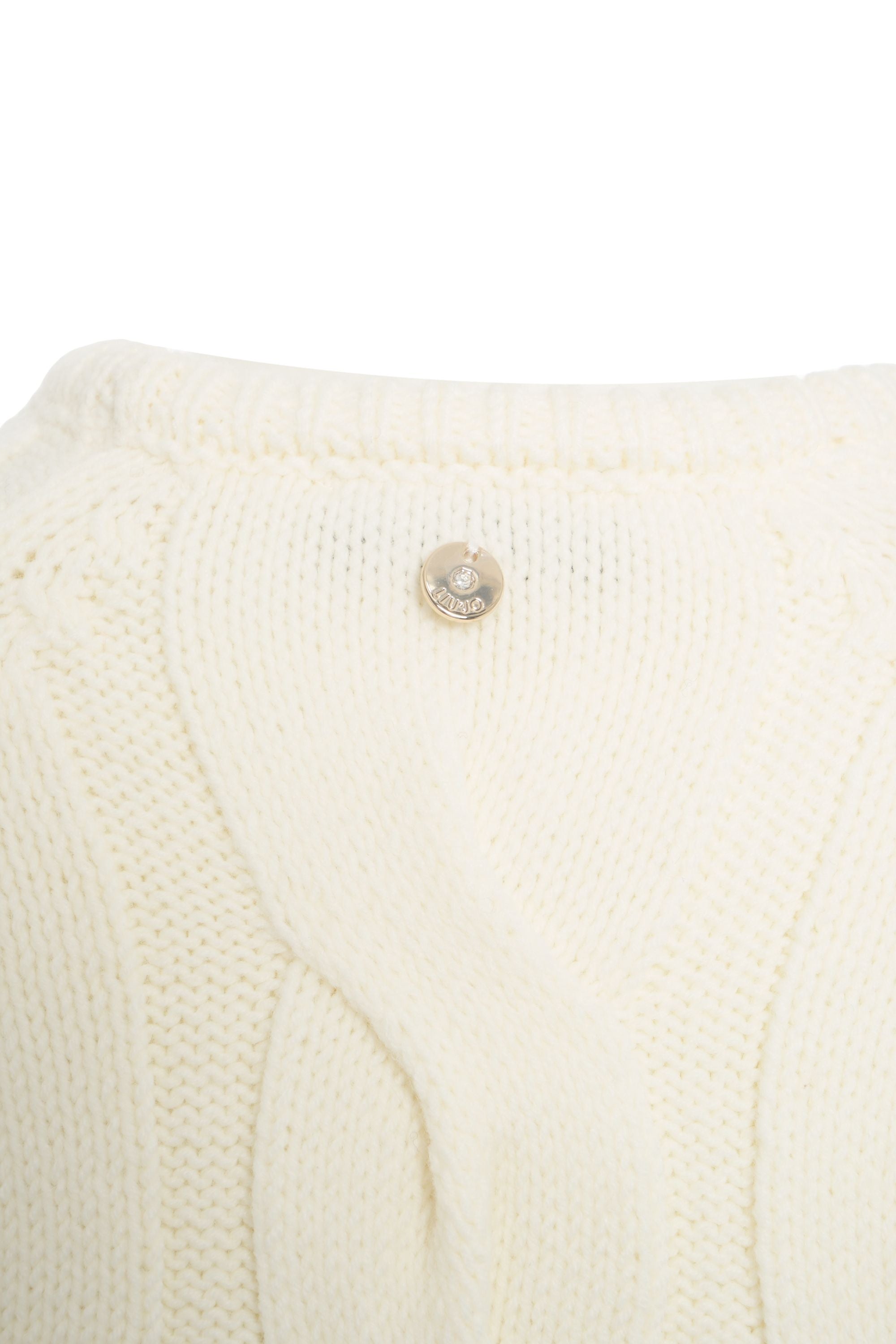 LIU JO Elegant Cable Knit Pullover with Short Sleeves