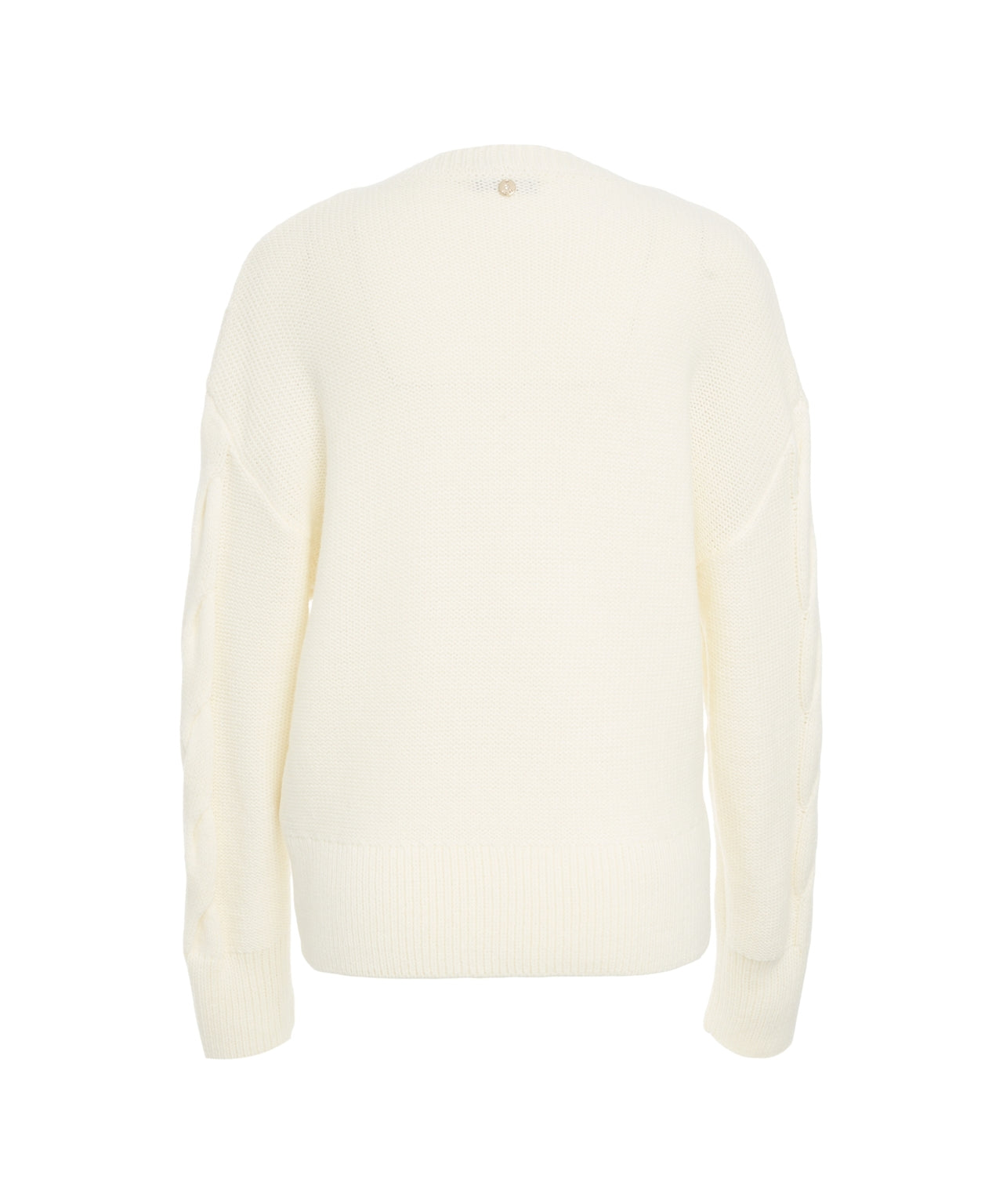 LIU JO Cable-Knit Sweater with V-Neck for Women