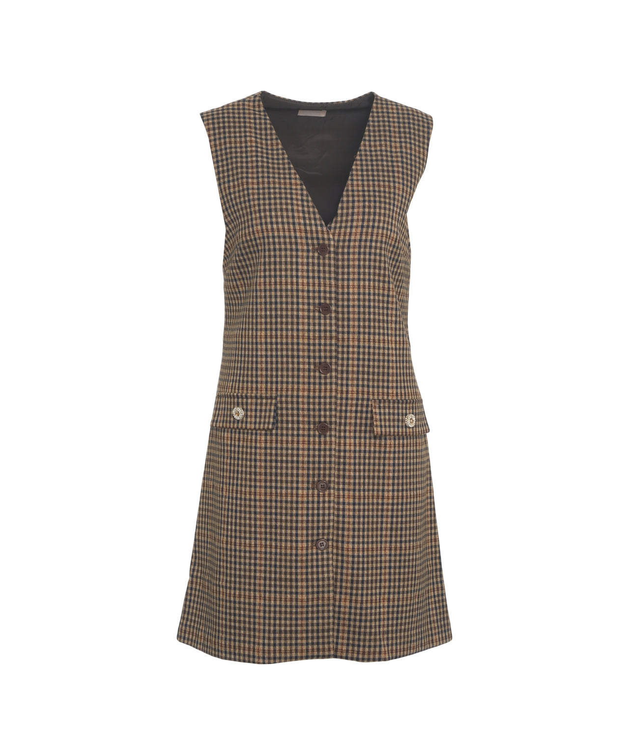 LIU JO Classic Check Pattern Midi Dress