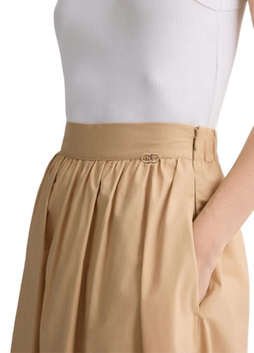 LIU JO WHITE Elegant Midi Pleated Skirt for Women