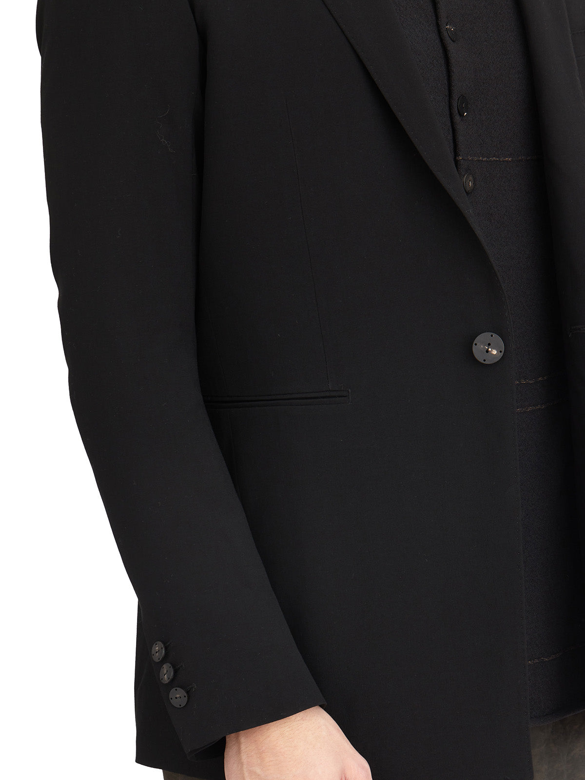 DEVOA Men's One Button Wool Jacket - Size 3