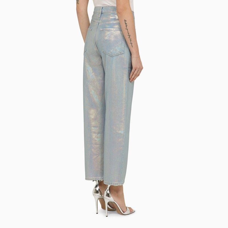 FRAME Cropped Straight Jeans in Hologram Denim