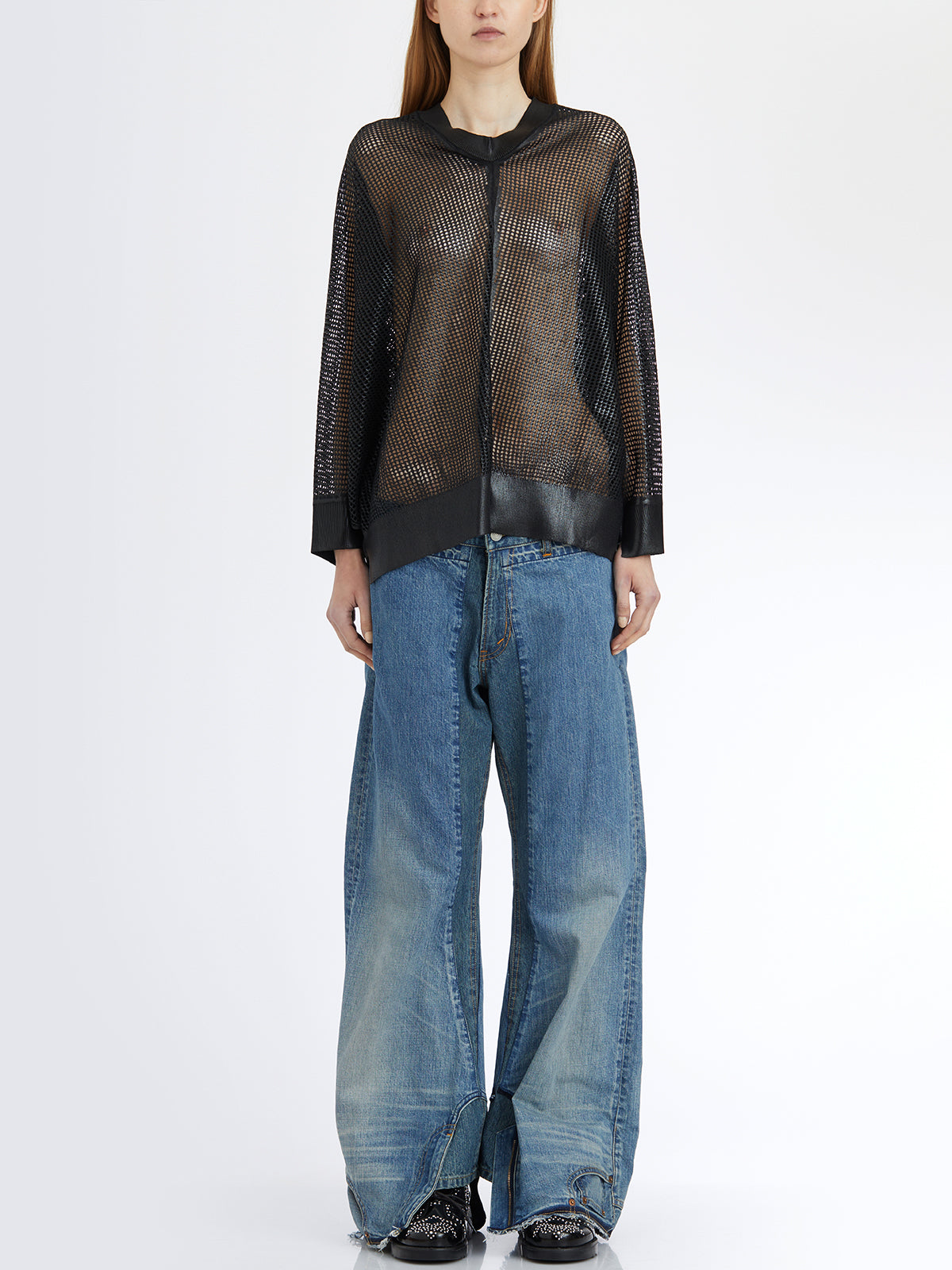 JUNYA WATANABE Oversized Mesh Sweater with Batwing Sleeves - Size S