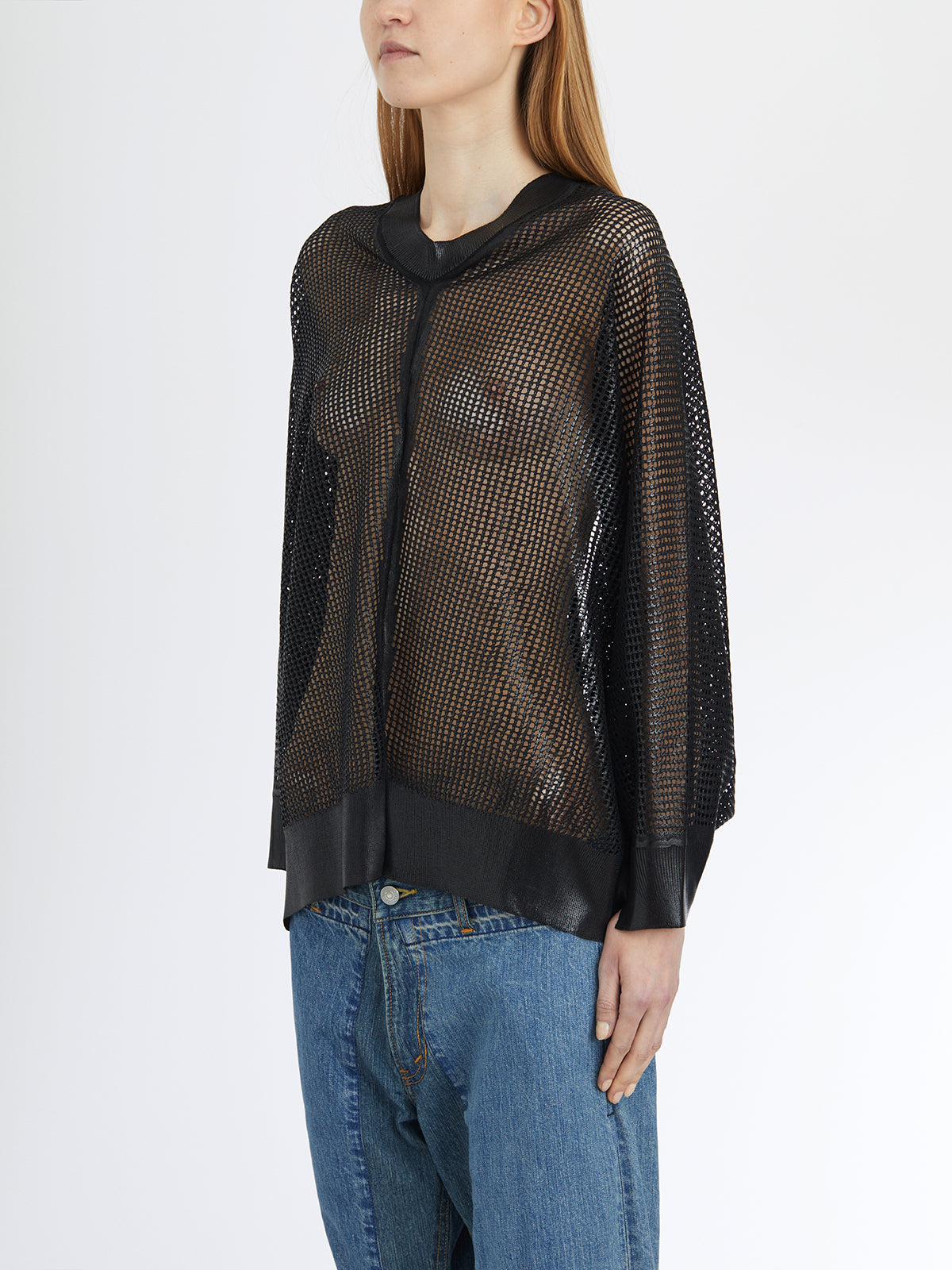 JUNYA WATANABE Oversized Mesh Sweater with Batwing Sleeves - Size S