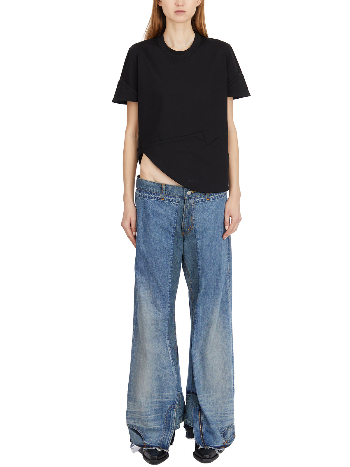 JUNYA WATANABE Reconstructed Flared Denim Pants - Size S