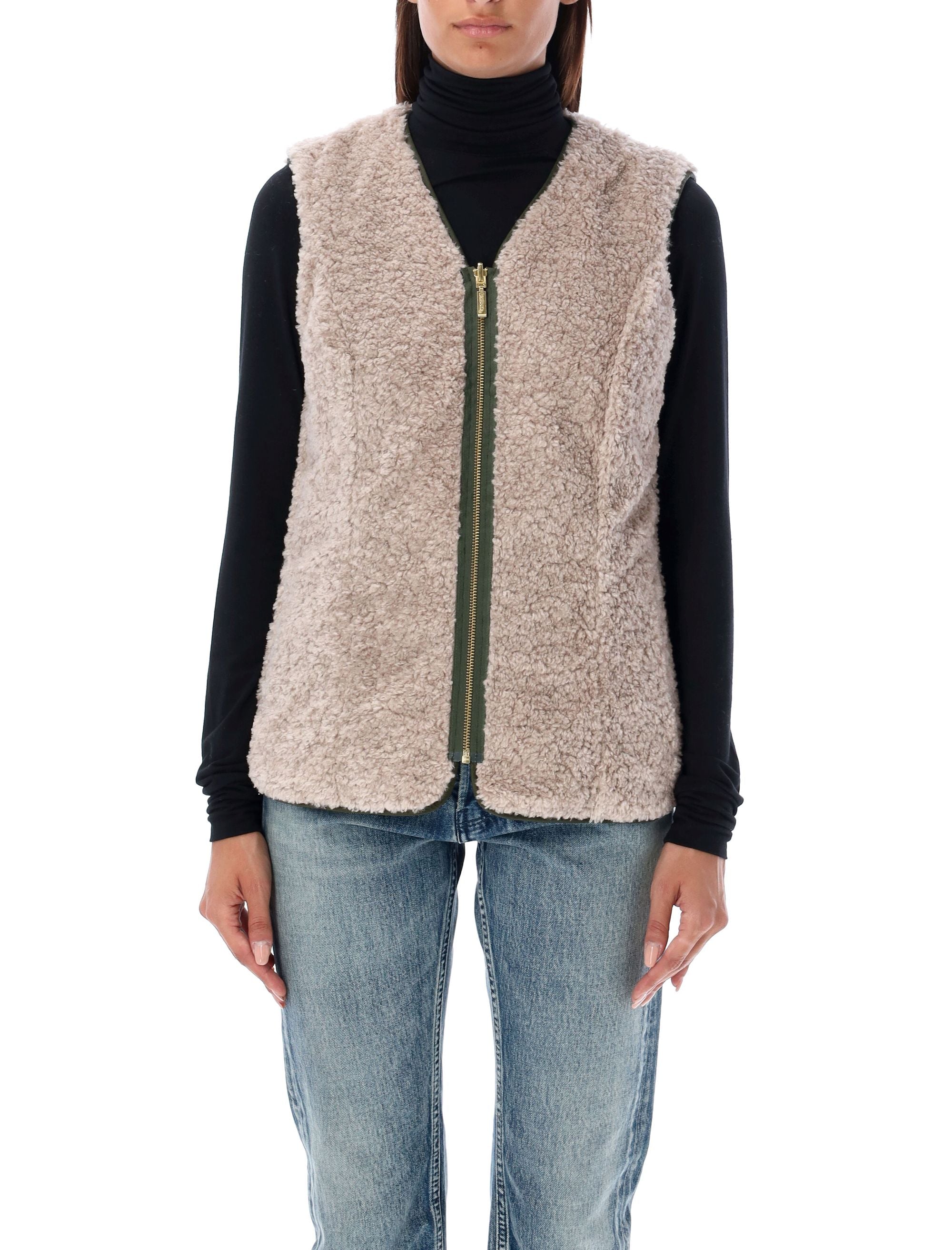 BARBOUR Sleeveless V-Neck Slim Fit Liner Vest - Size 8