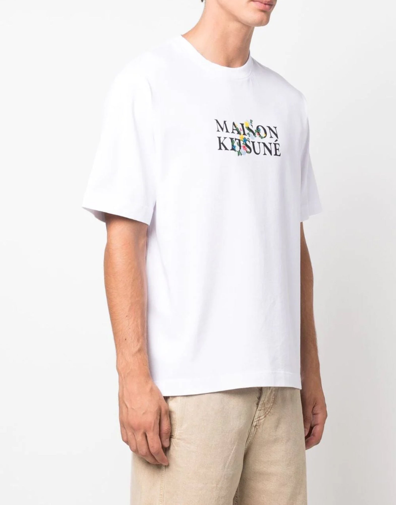 MAISON KITSUNÉ Floral Print Logo T-Shirt - Short Sleeve
