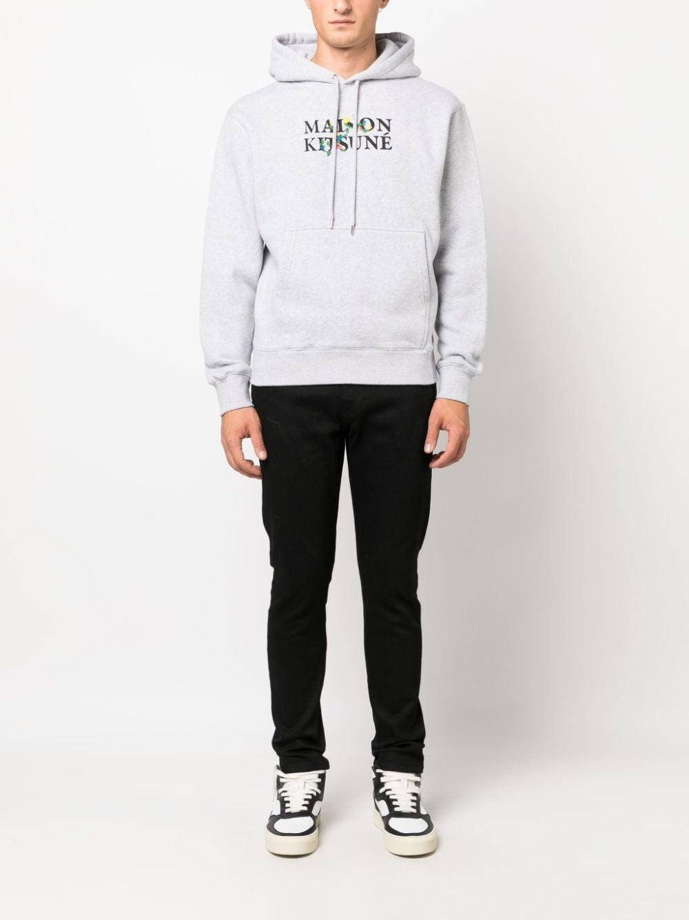 MAISON KITSUNÉ Men's Comfort Hoodie with Floral Design