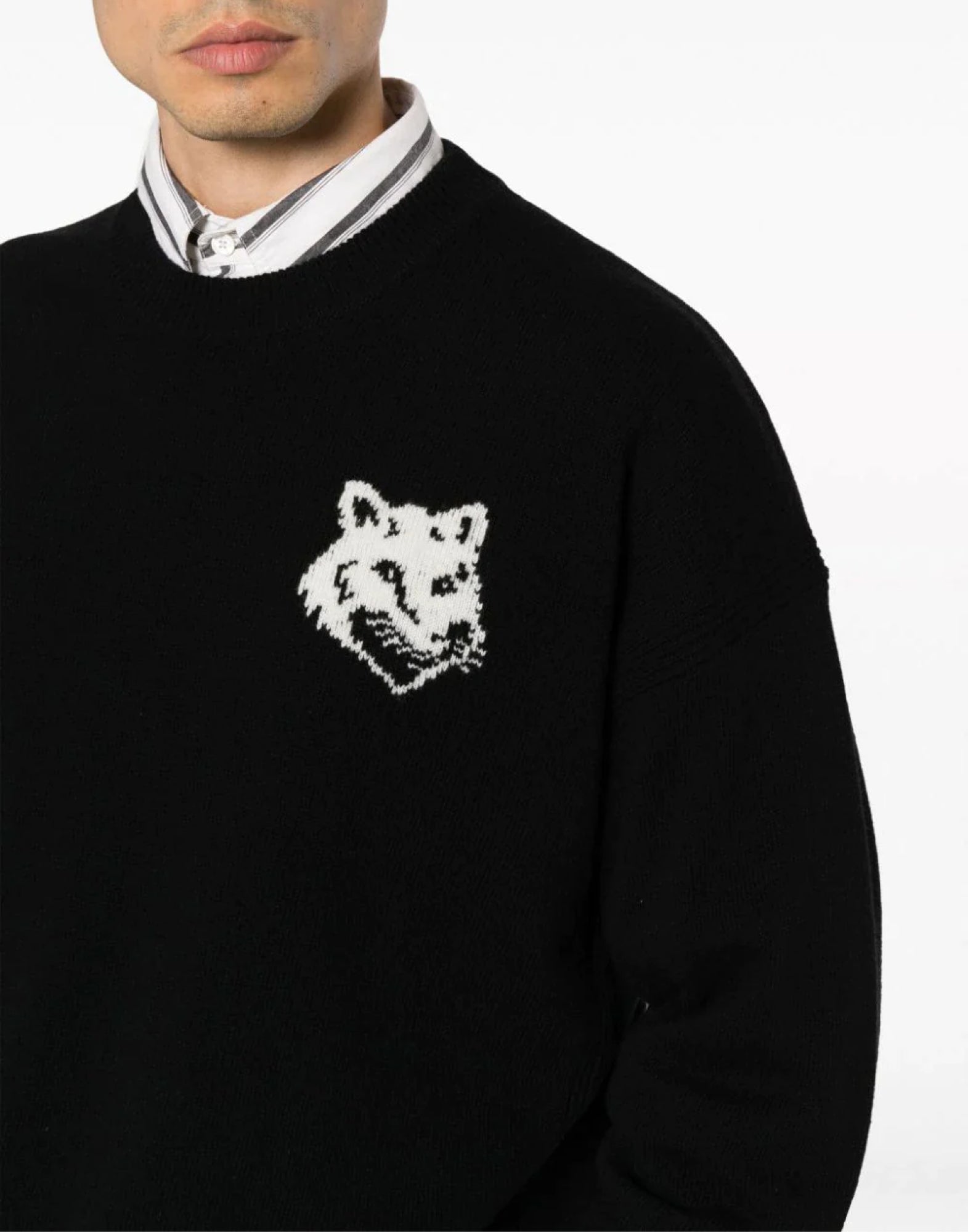 MAISON KITSUNÉ Fox Head Intarsia Logo Sweater - FW24