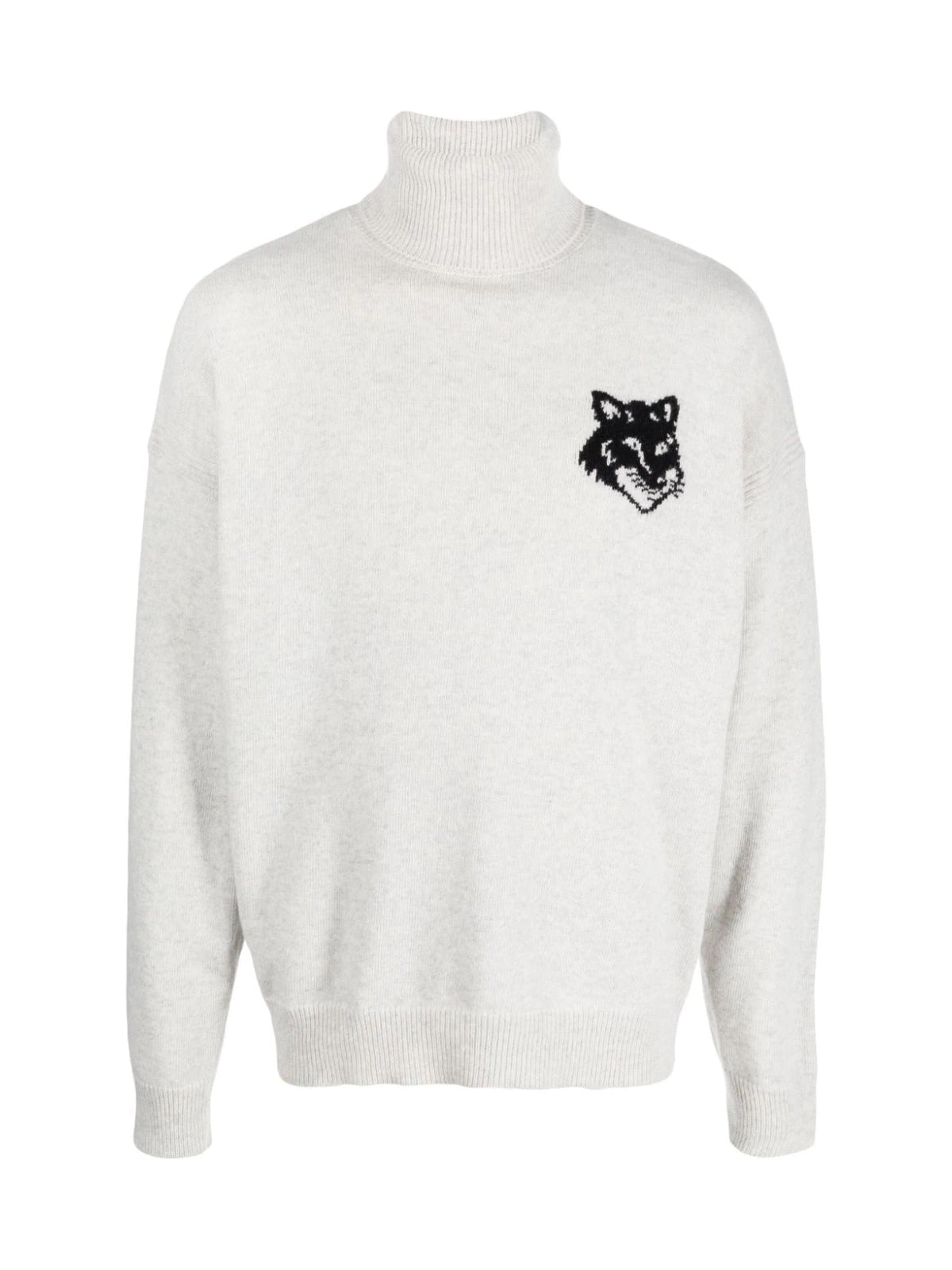 MAISON KITSUNÉ Fox Head Intarsia Logo Turtleneck Sweater - Men's