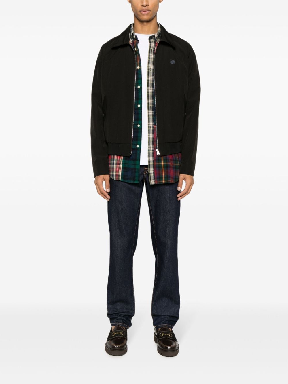 MAISON KITSUNÉ Fox Appliqué Cotton Bomber Jacket