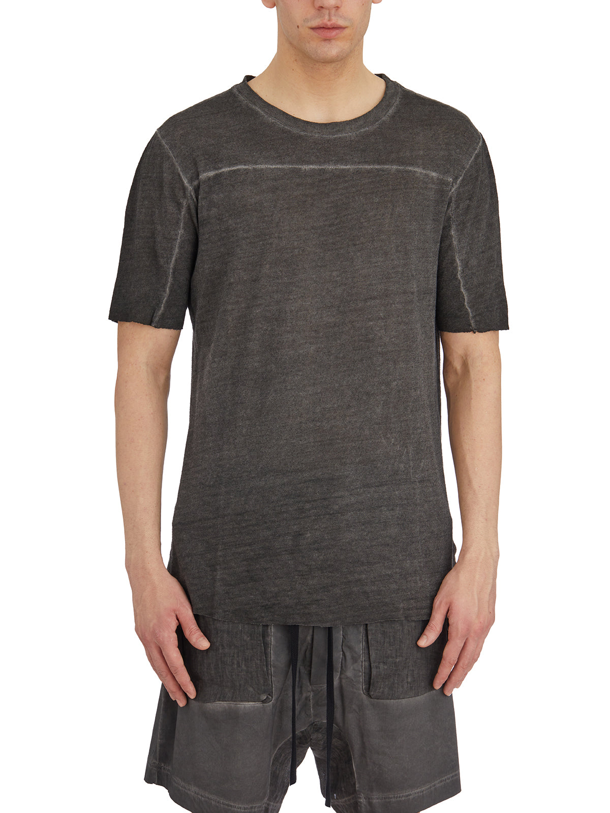 THOM KROM Regular Fit Linen and Viscose T-Shirt