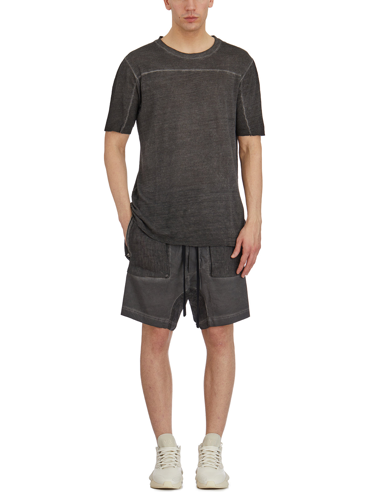 THOM KROM Regular Fit Linen and Viscose T-Shirt