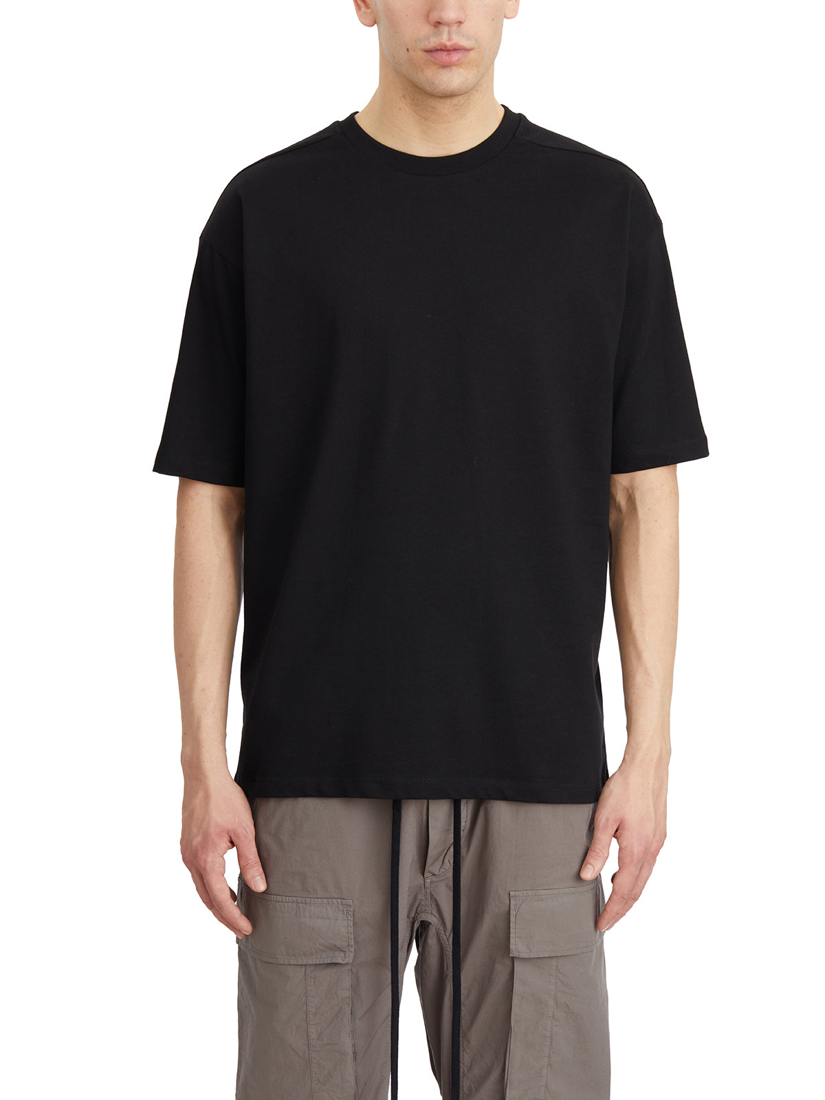 THOM KROM Oversized Cotton T-Shirt with Unique Patch Design