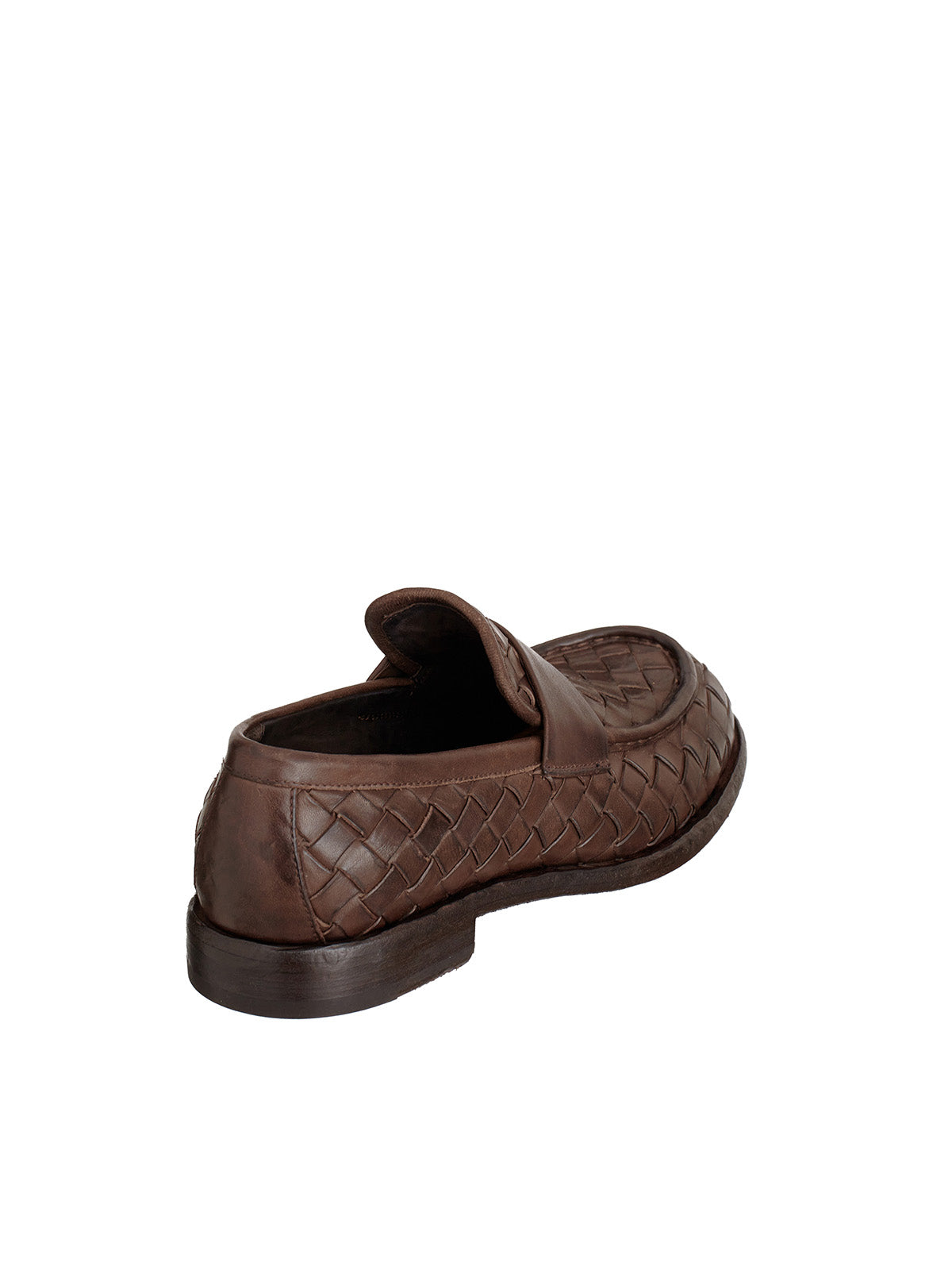 OFFICINE CREATIVE Rugged Woven Leather Moccasins for Men