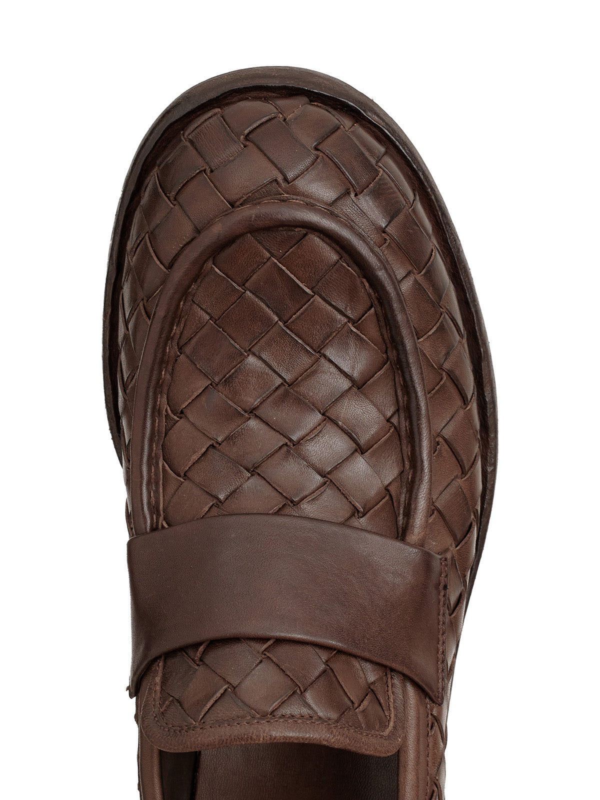 OFFICINE CREATIVE Rugged Woven Leather Moccasins for Men