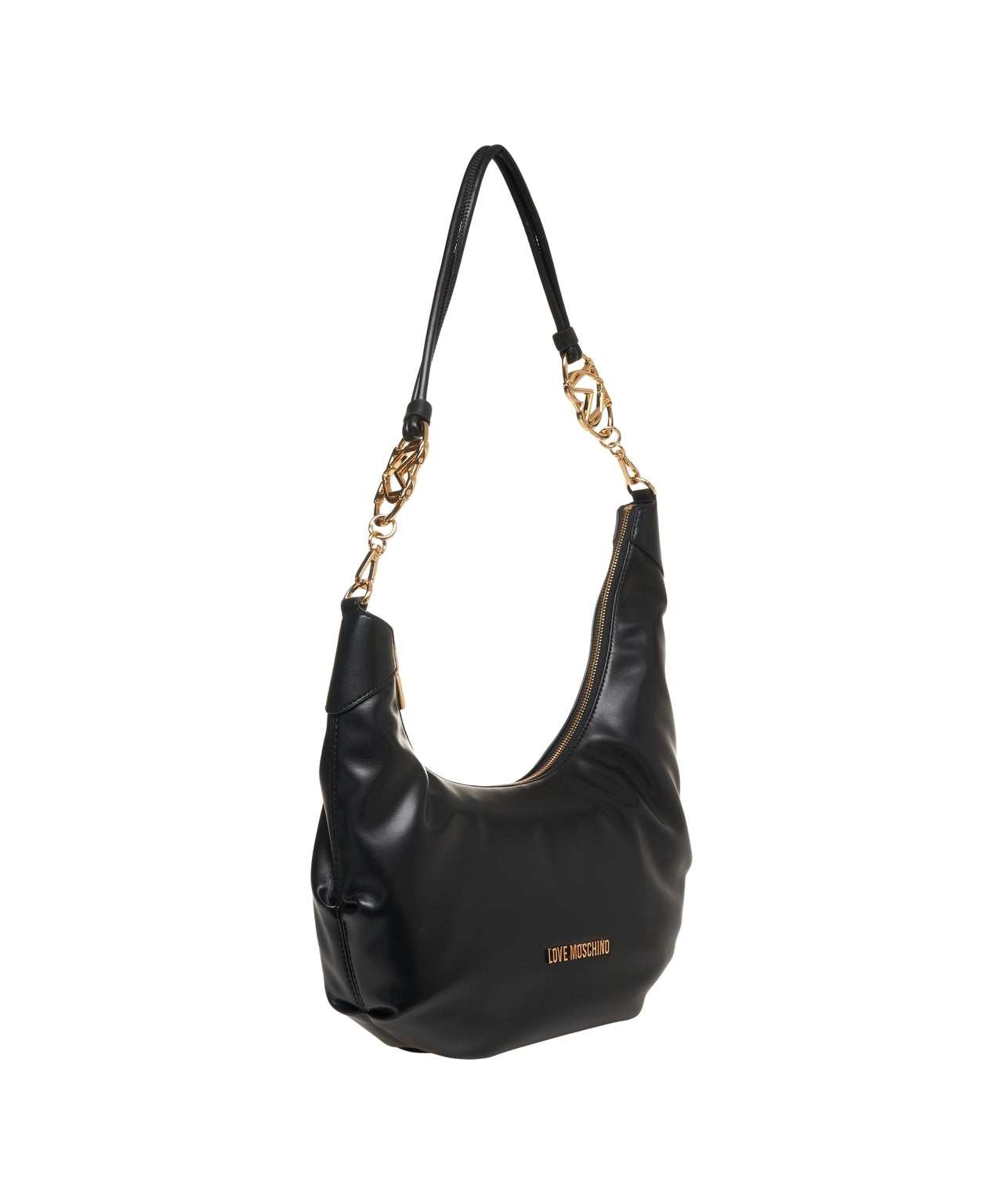 LOVE MOSCHINO Refined Crescent Handbag with Logo Detail - 40 x 30 x 16 cm