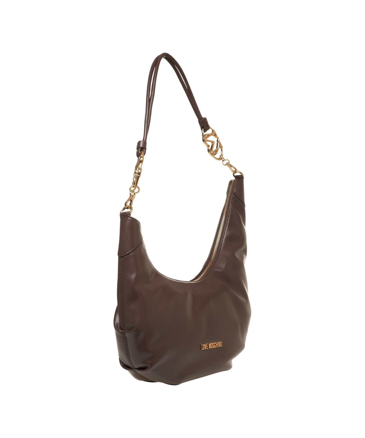 LOVE MOSCHINO Elegant Mini Crescent Handbag with Logo Detail